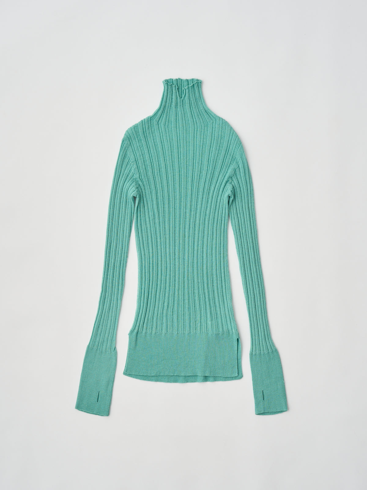 ROYAL BABY ALPACA RANDOM RIBBED-KNIT HIGH-NECK P/O