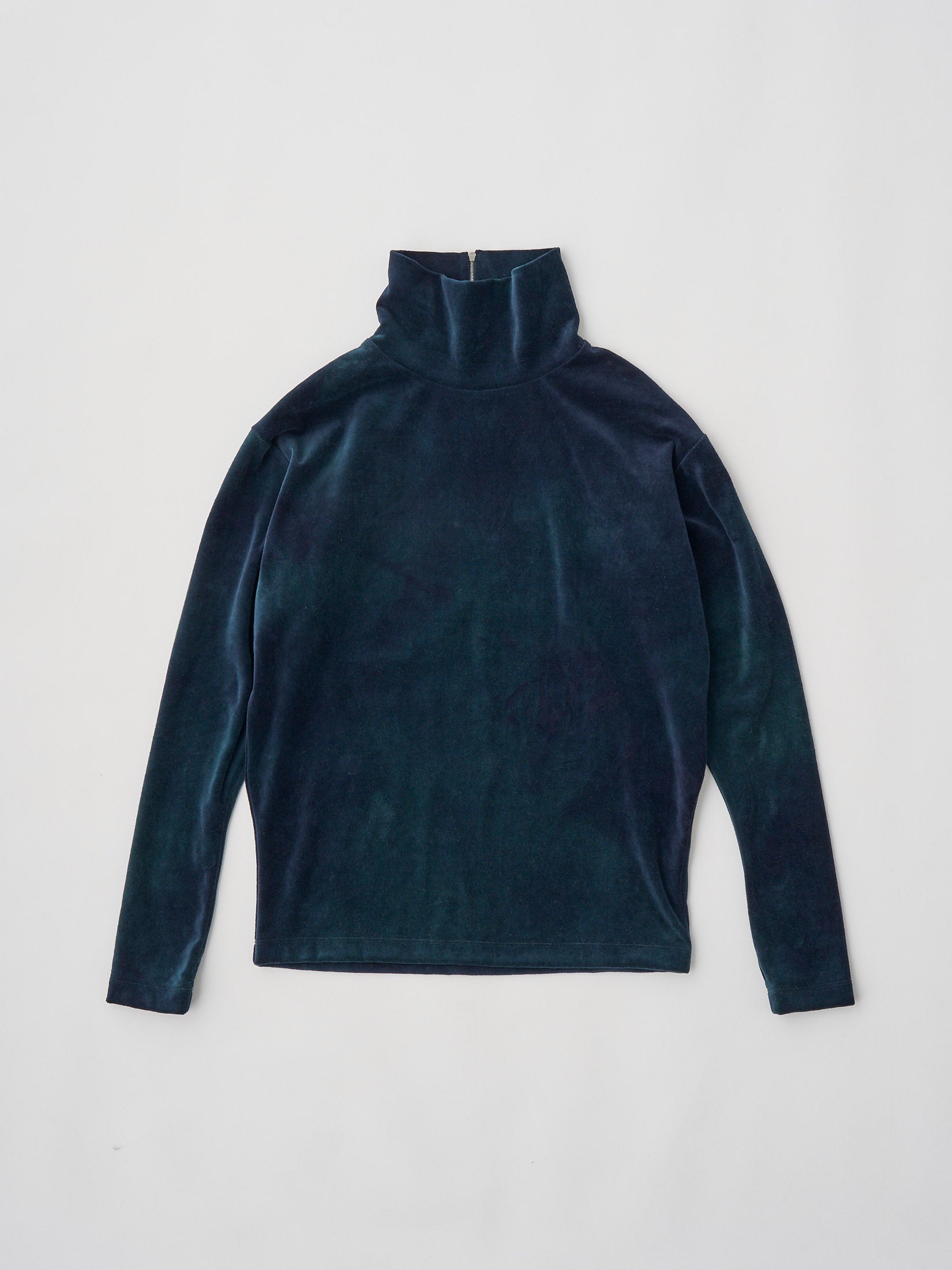 TIE-DYED COTTON VELOUR HIGH-NECK P/O