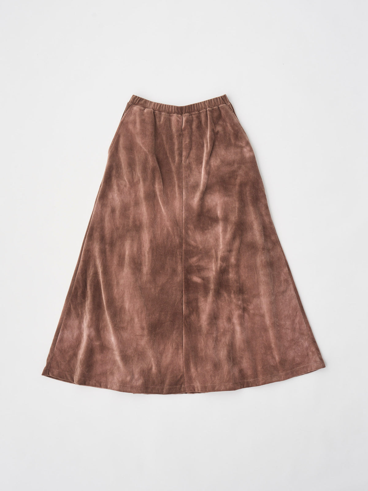 TIE-DYED COTTON VELOUR FLARED SKIRT