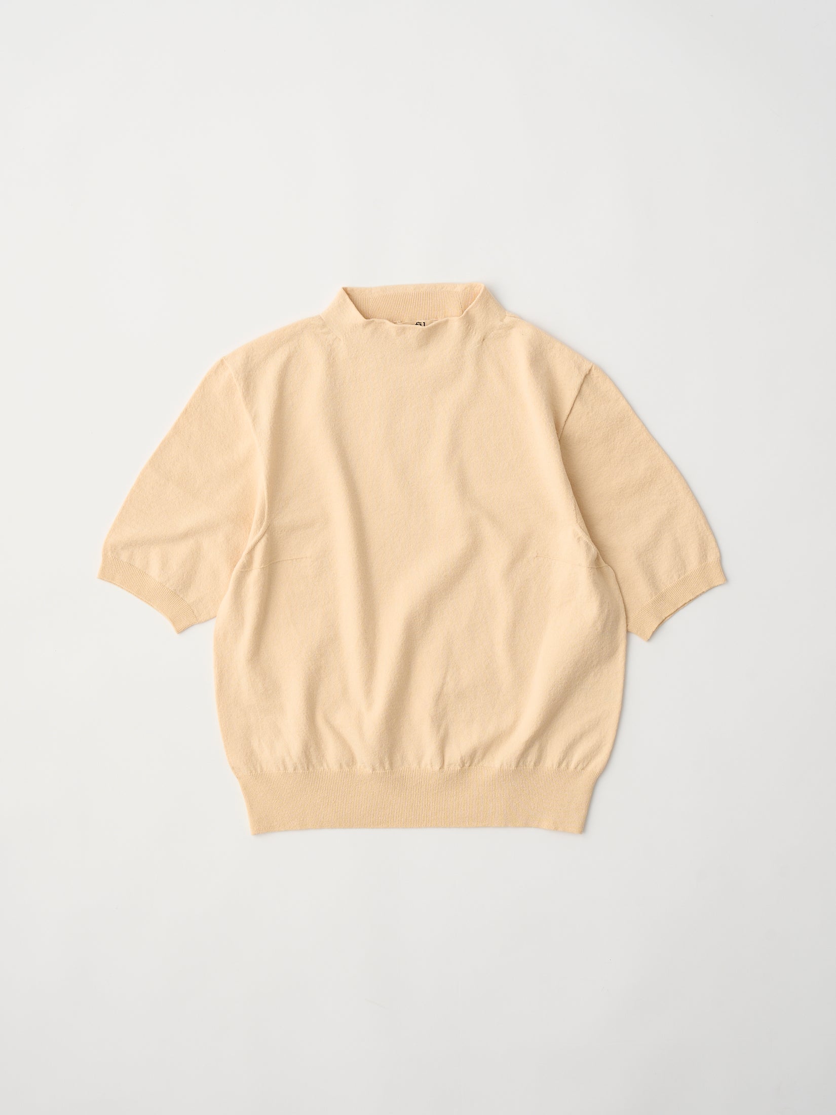 stretch organic cotton bottle-neck sweater