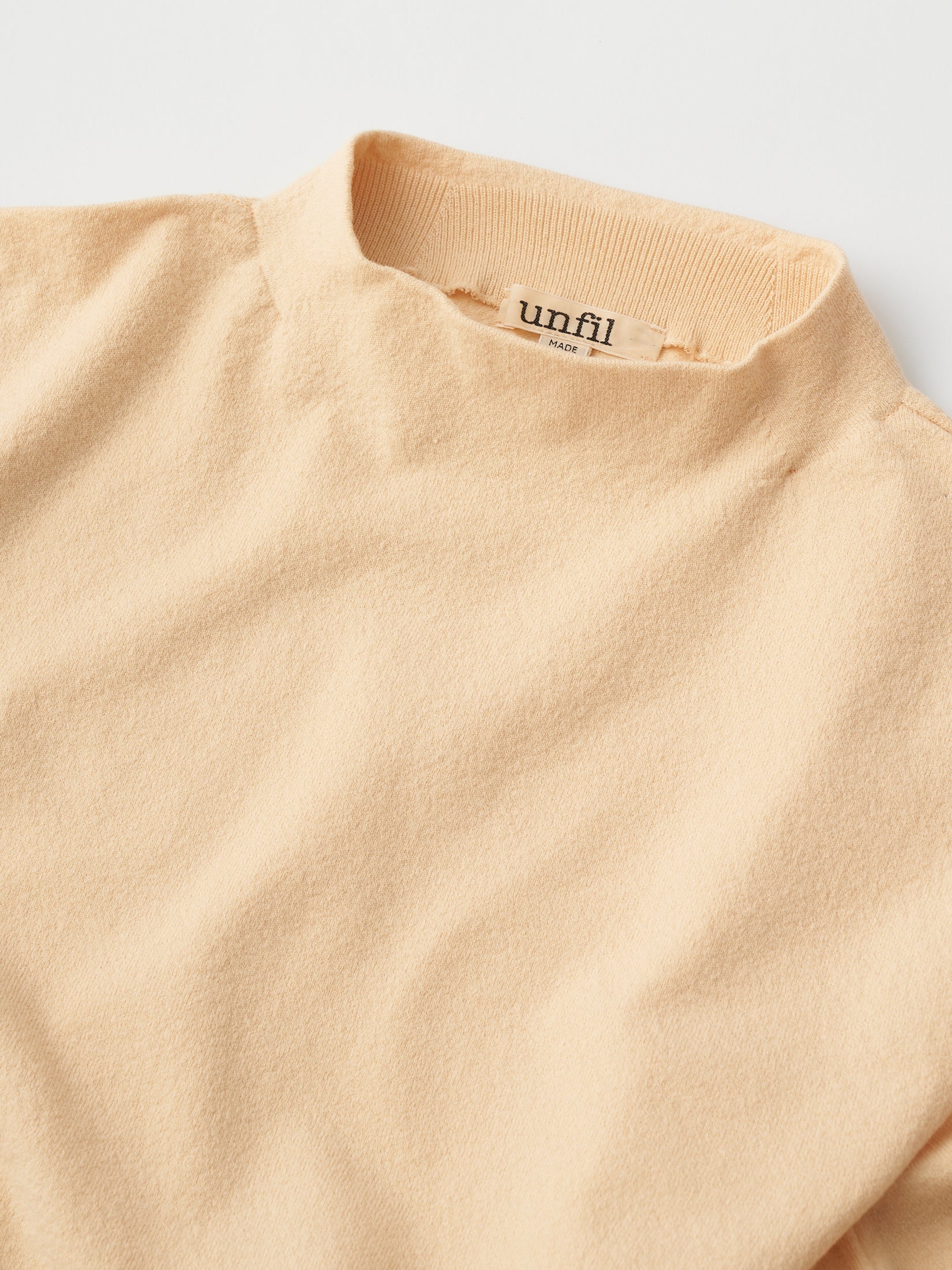 stretch organic cotton bottle-neck sweater