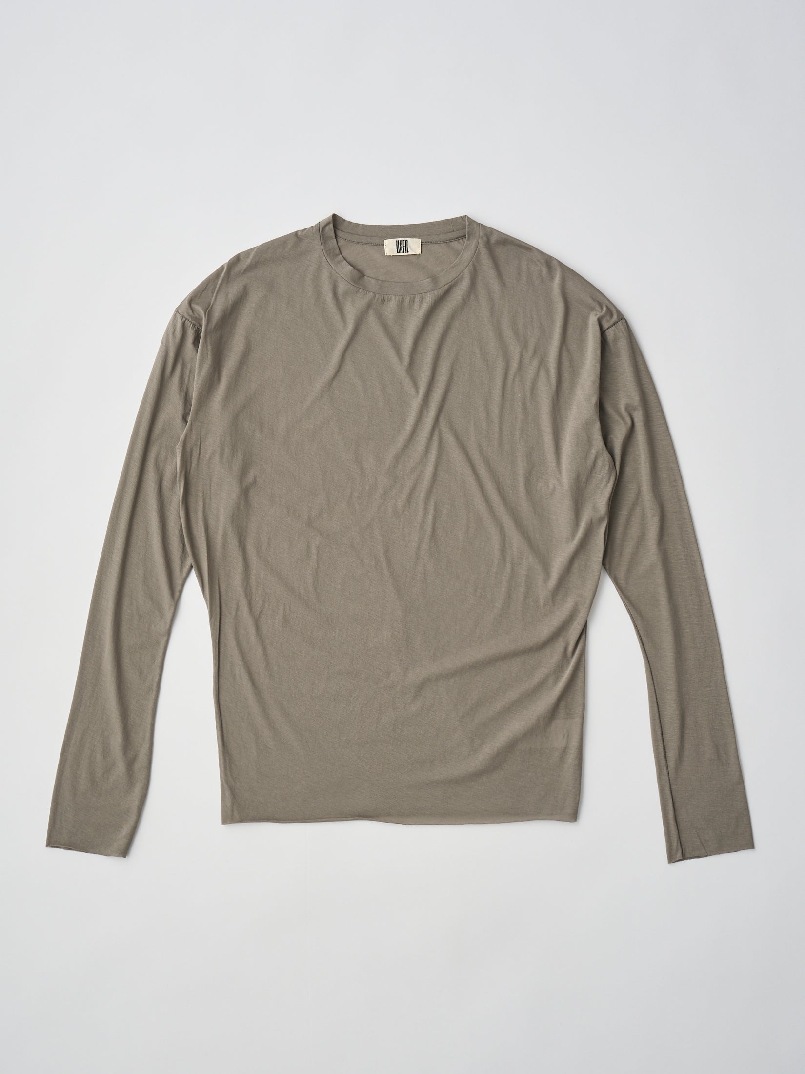 TWISTED COTTON SHEER JERSEY LONG SLEEVE TEE