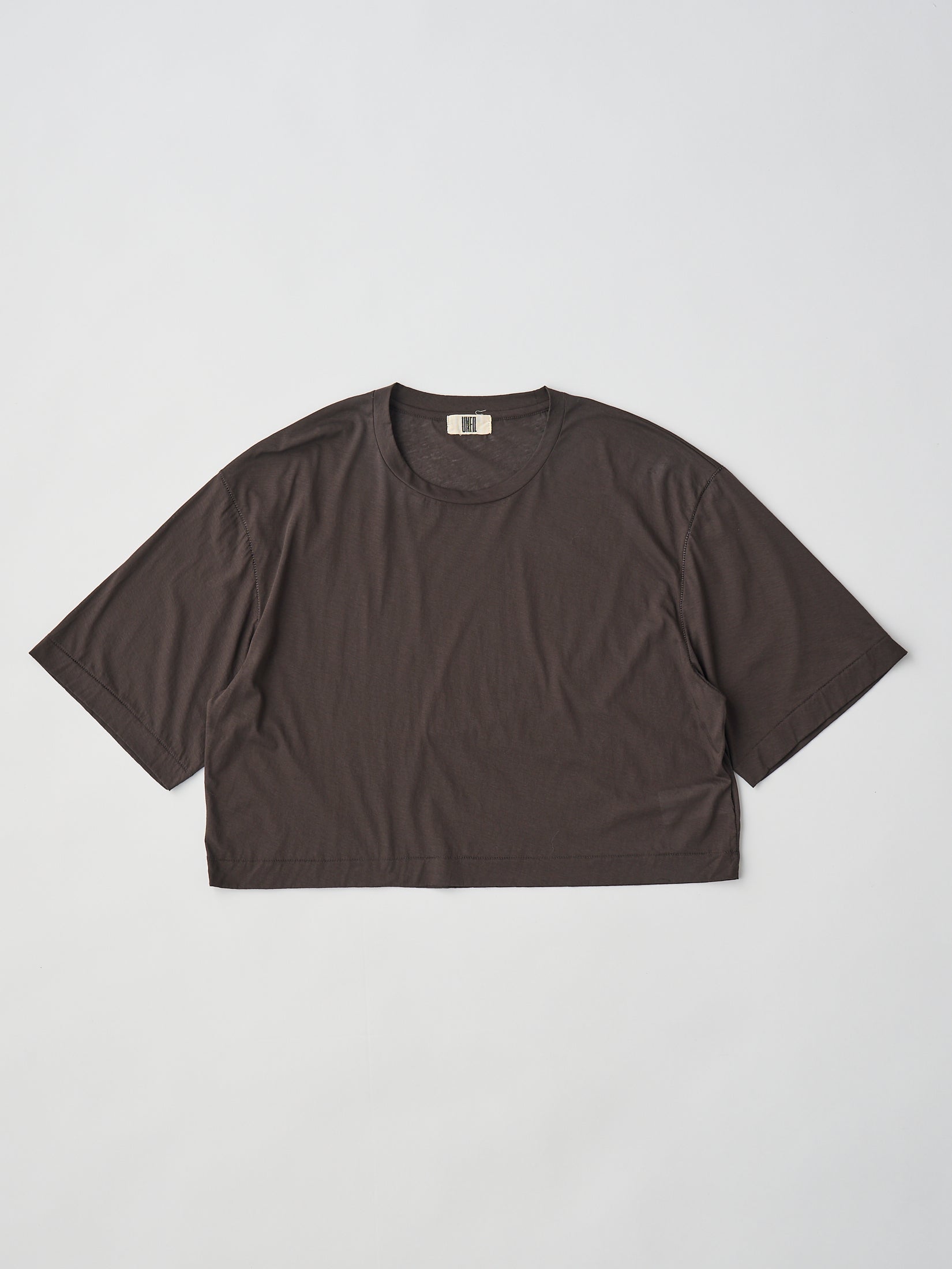 TWISTED COTTON SHEER JERSEY CROPPED TEE