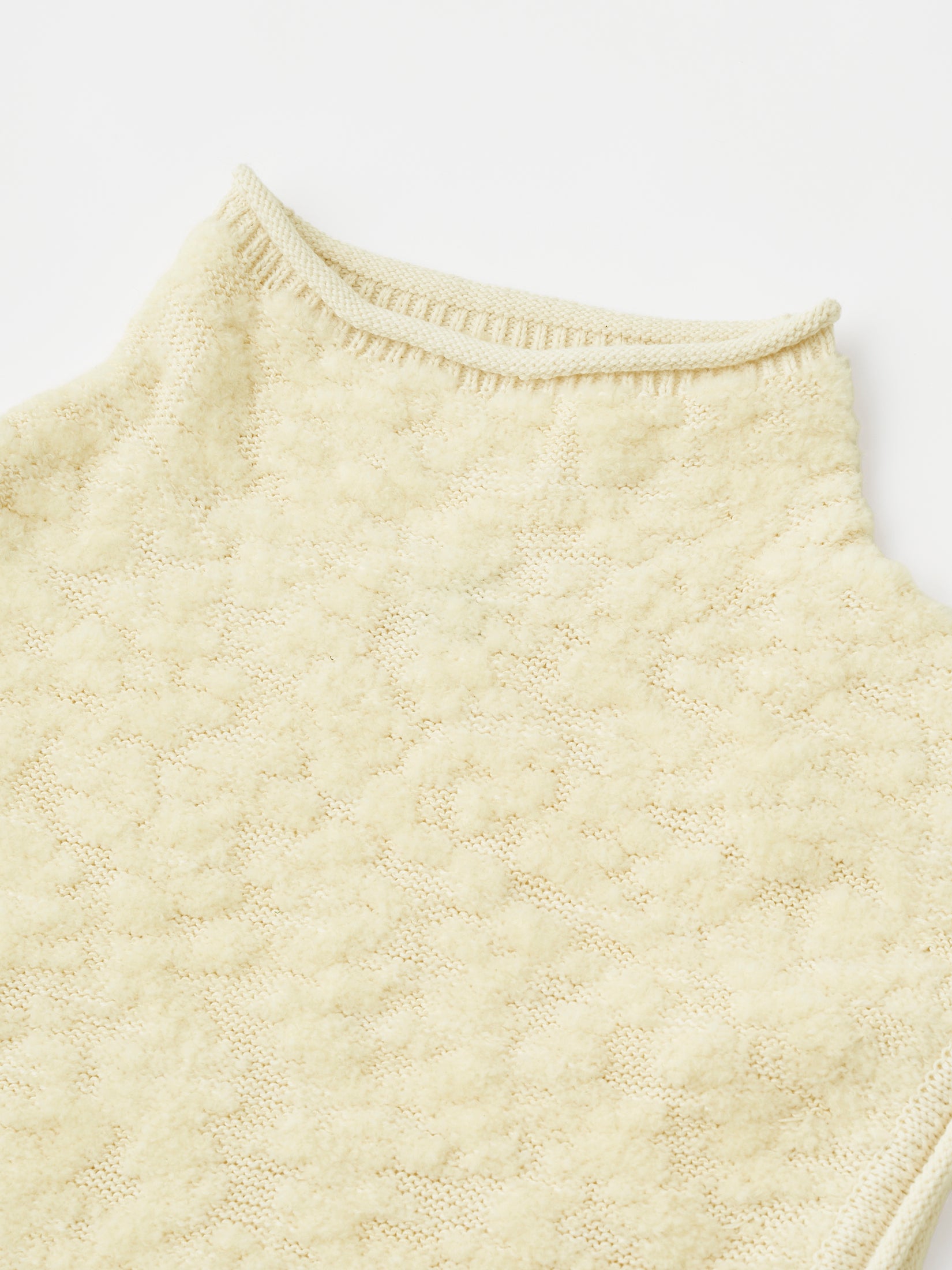 RANDOM WOOL & WOOLEN COTTON HIGH-NECK VEST