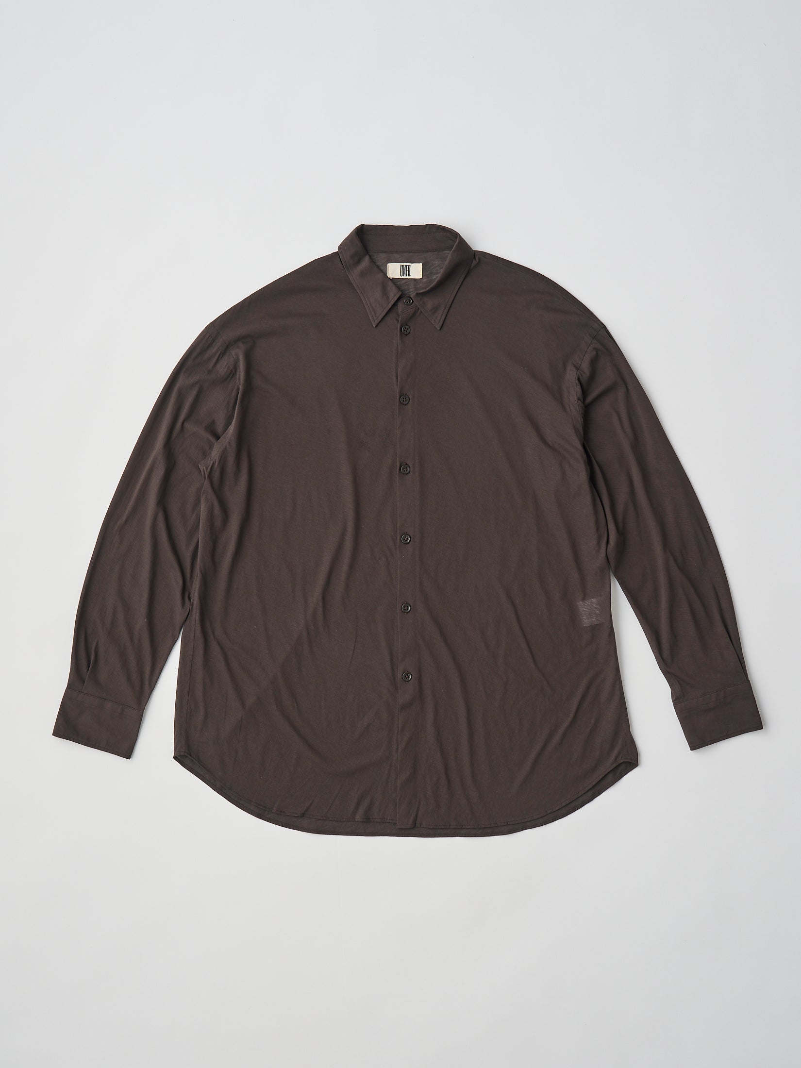 TWISTED COTTON SHEER JERSEY FLUID SHIRT
