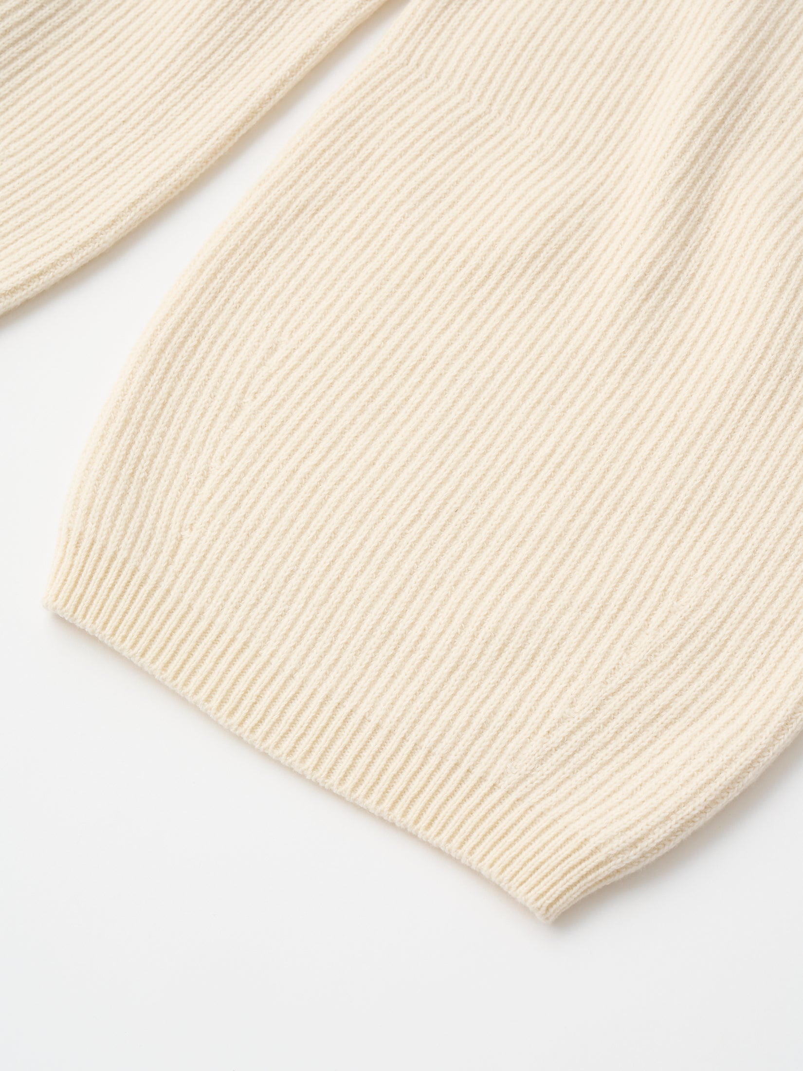 WOOLEN COTTON & EX.FINE LAMBS WOOL RIBBED-KNIT WIDE PANTS