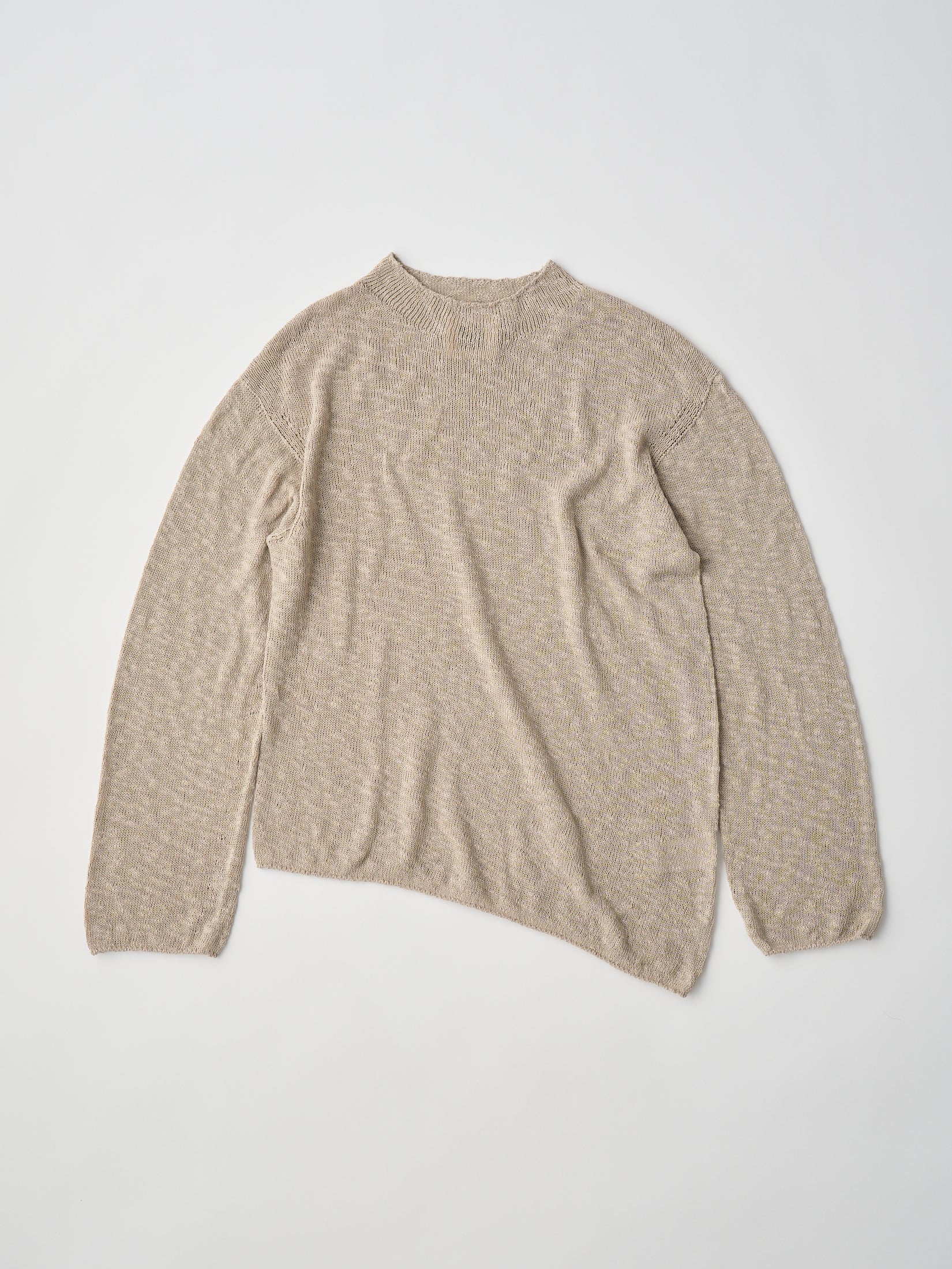 COTTON & SILK SLUB YARN BOTTLE-NECK P/O