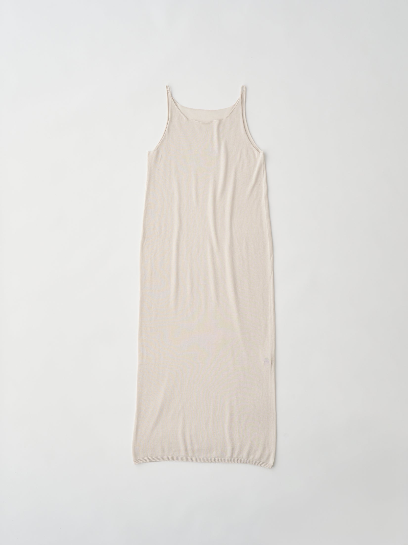 COTTON & SILK SLUB YARN BOTTLE-NECK DRESS