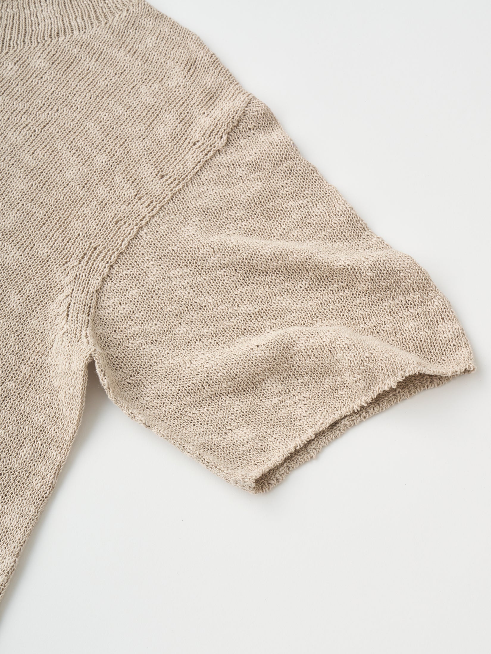 COTTON & SILK SLUB YARN BOTTLE-NECK DRESS