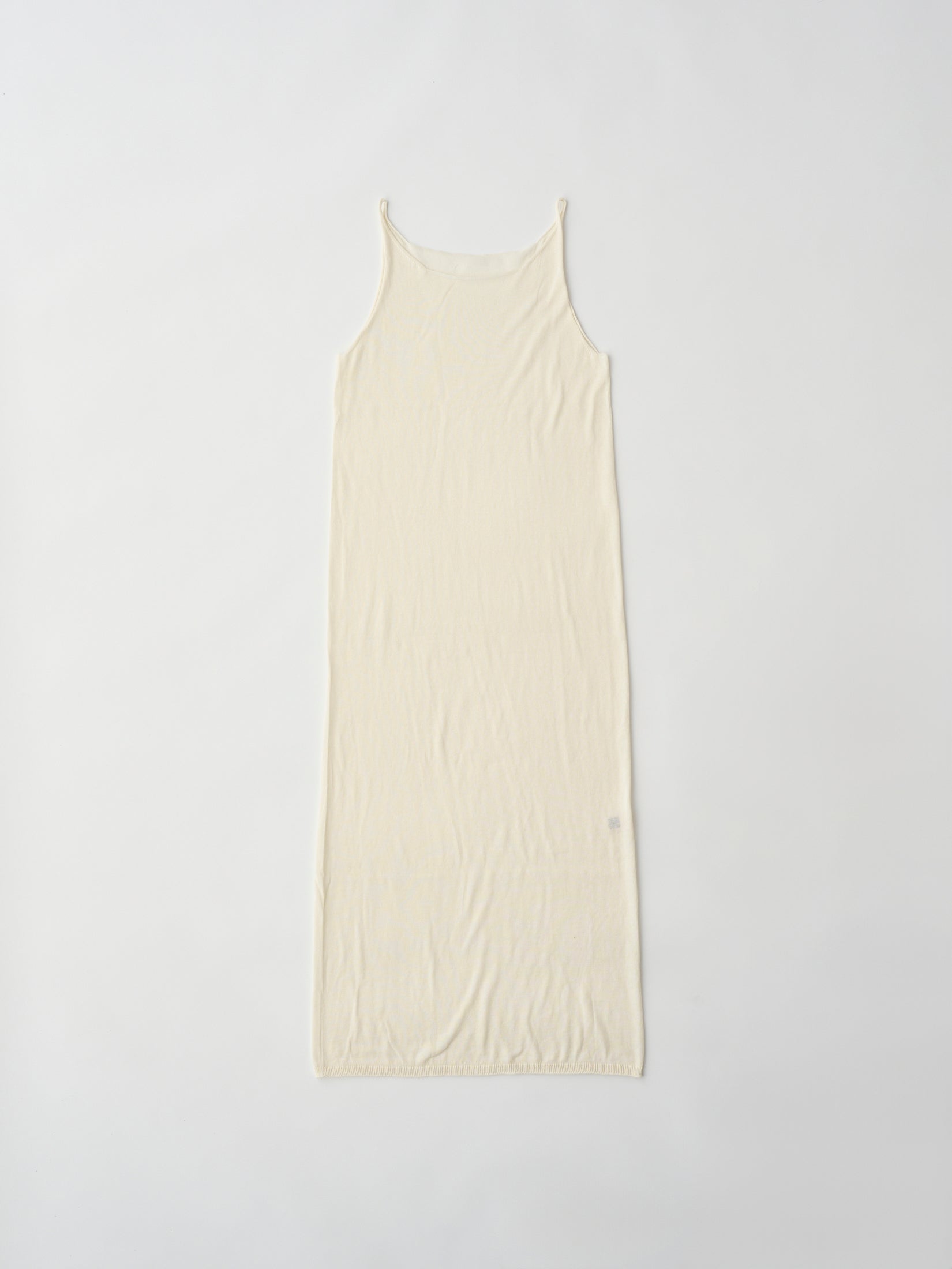 COTTON & SILK SLUB YARN BOTTLE-NECK DRESS