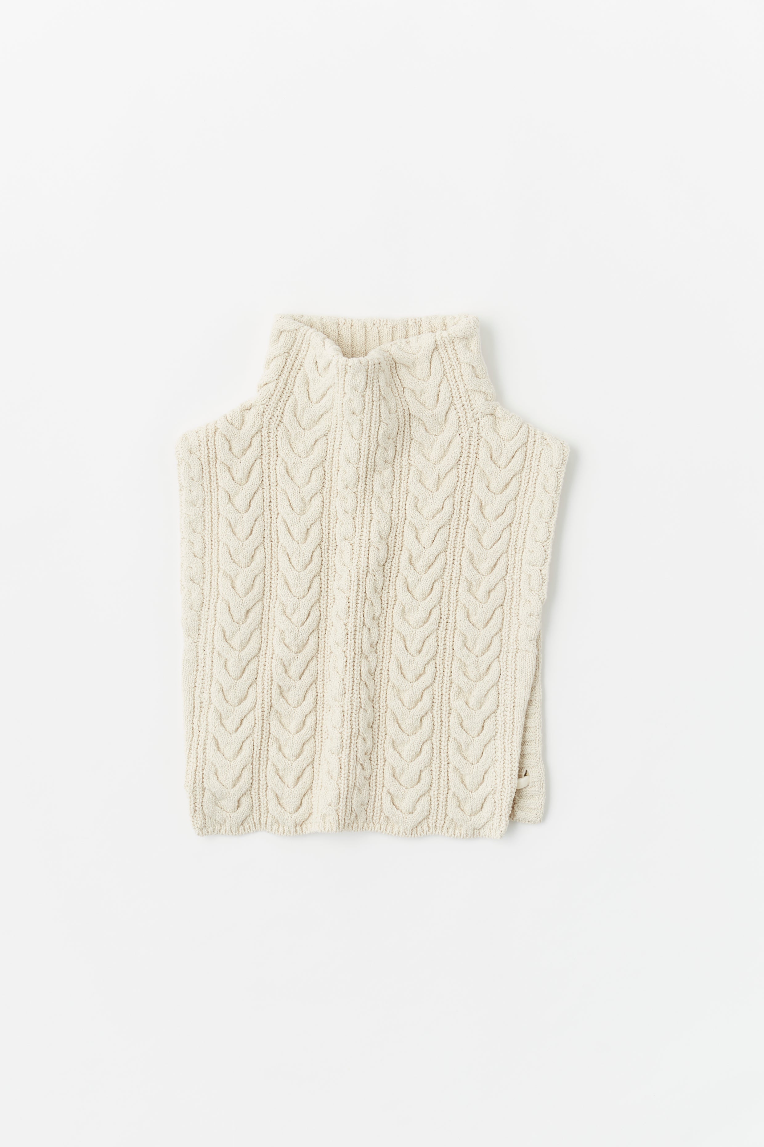 cotton & lambs wool cable-knit neck warmer