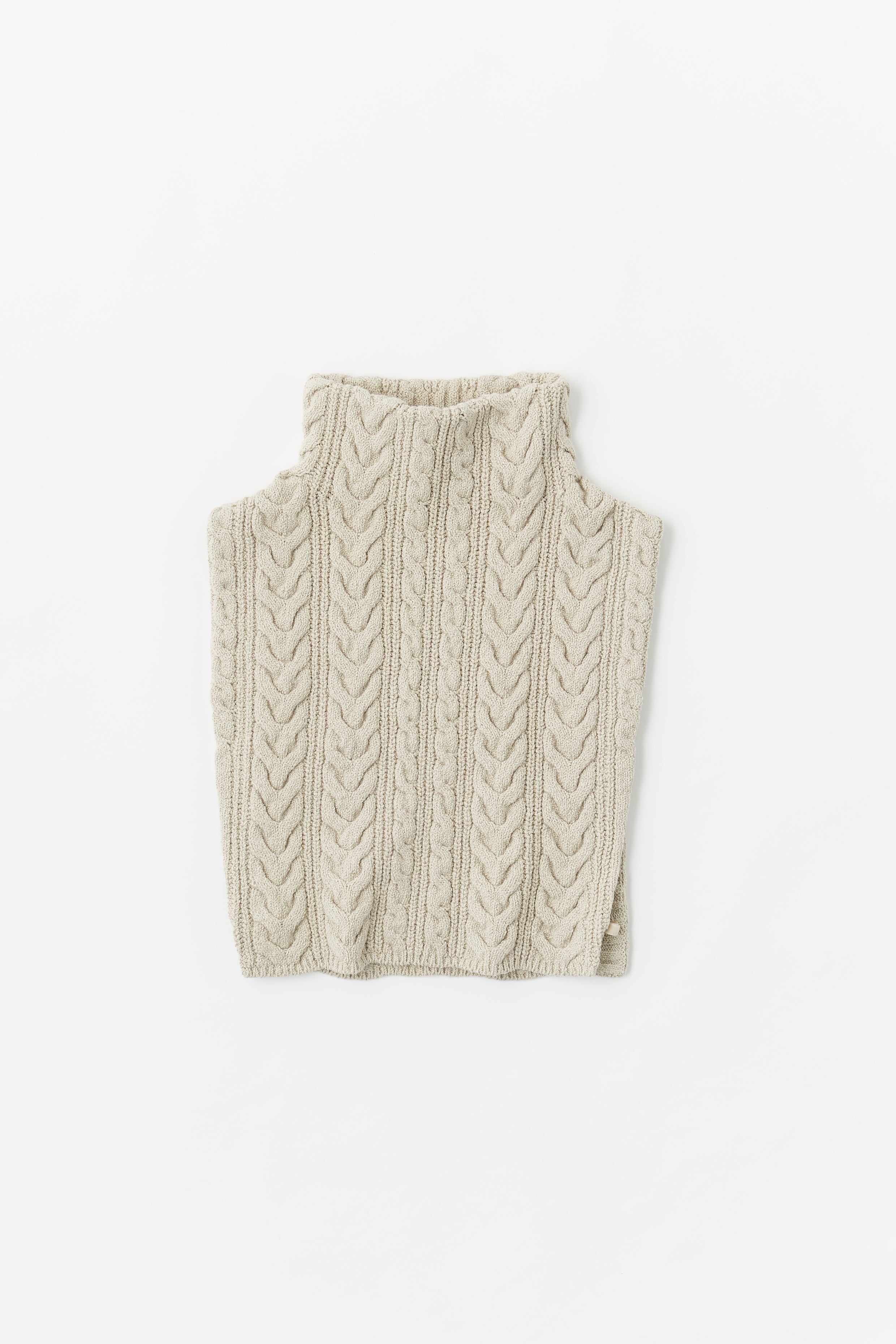 cotton & lambs wool cable-knit neck warmer