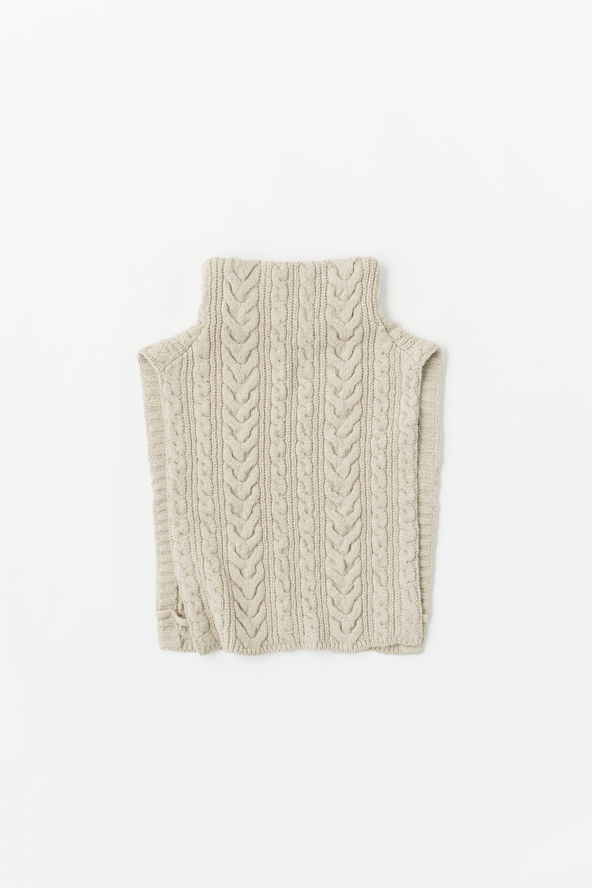 cotton & lambs wool cable-knit neck warmer