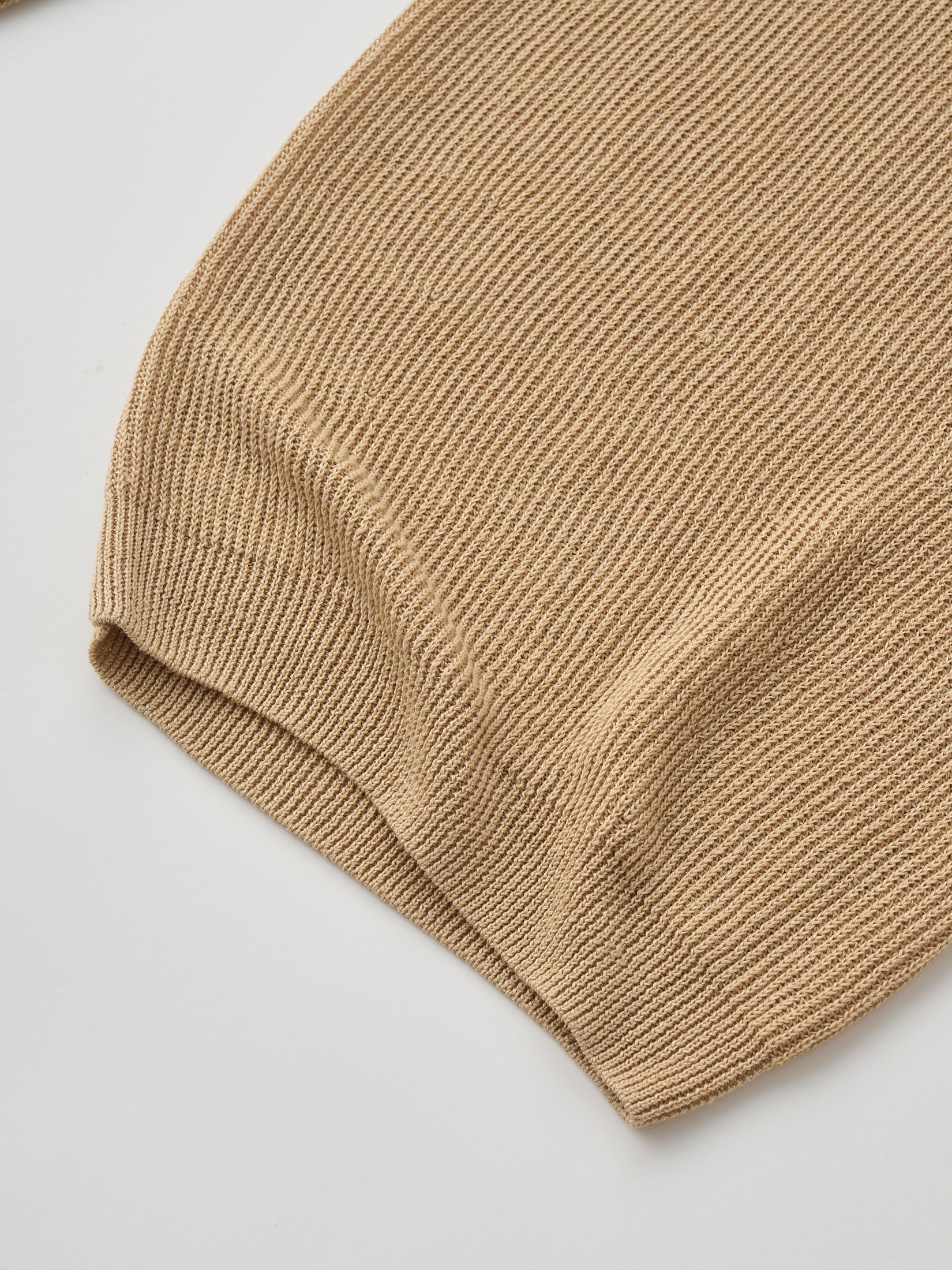 FRENCH LINEN RIBBED-KNIT WIDE-LEG PANTS