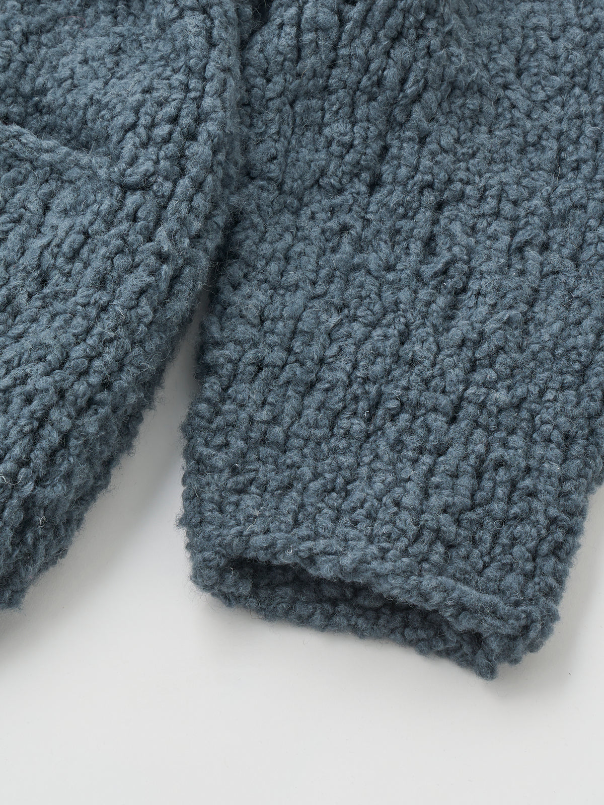 BRITISH SUPER DOWN SLUB FELT YARN HAND-KNIT CARDIGAN