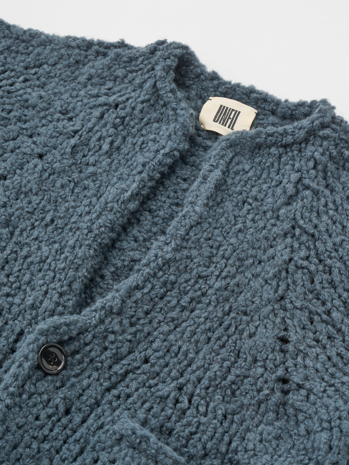 BRITISH SUPER DOWN SLUB FELT YARN HAND-KNIT CARDIGAN