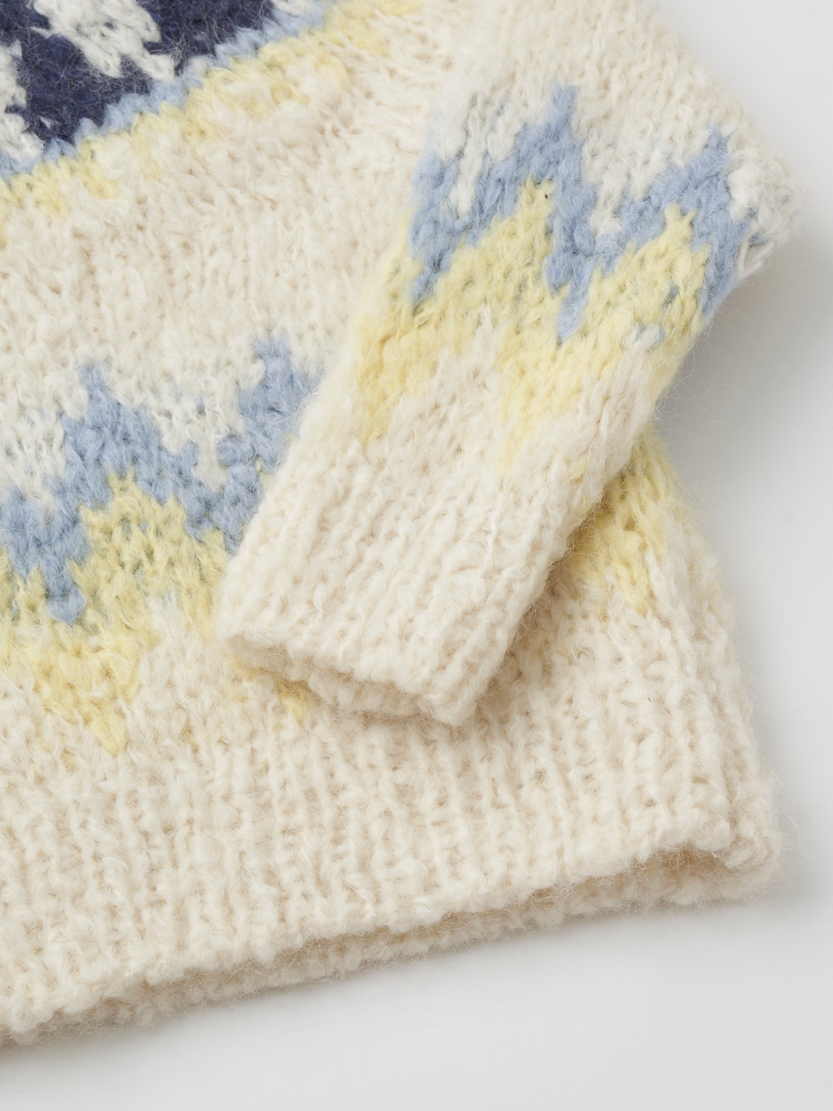 MOHAIR BLEND HAND-KNIT HIGH-NECK P/O