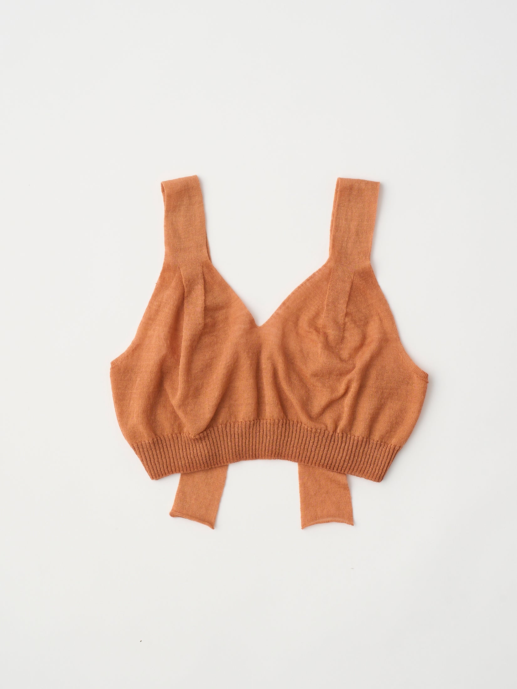 high-count linen knit bra top