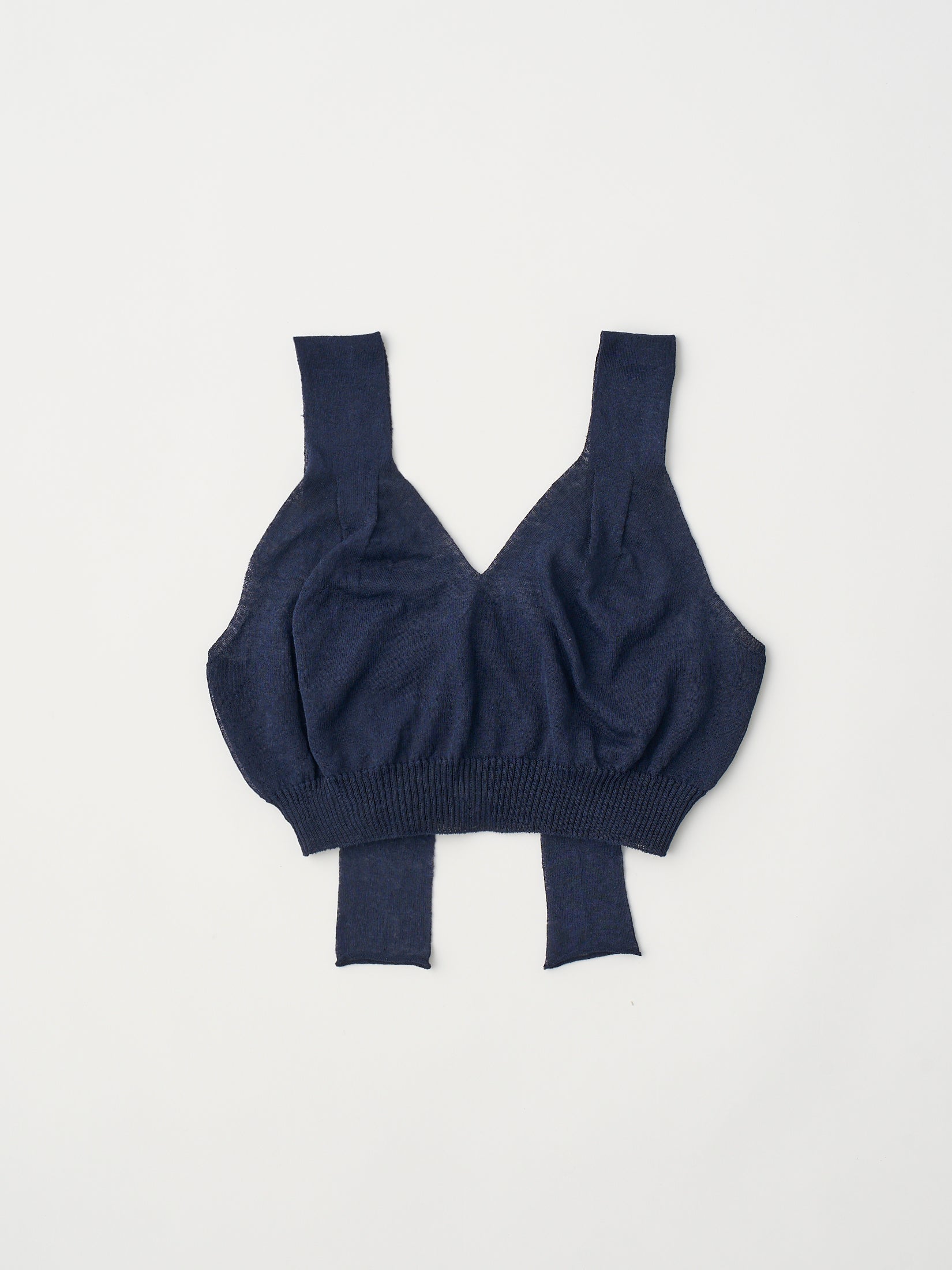 high-count linen knit bra top