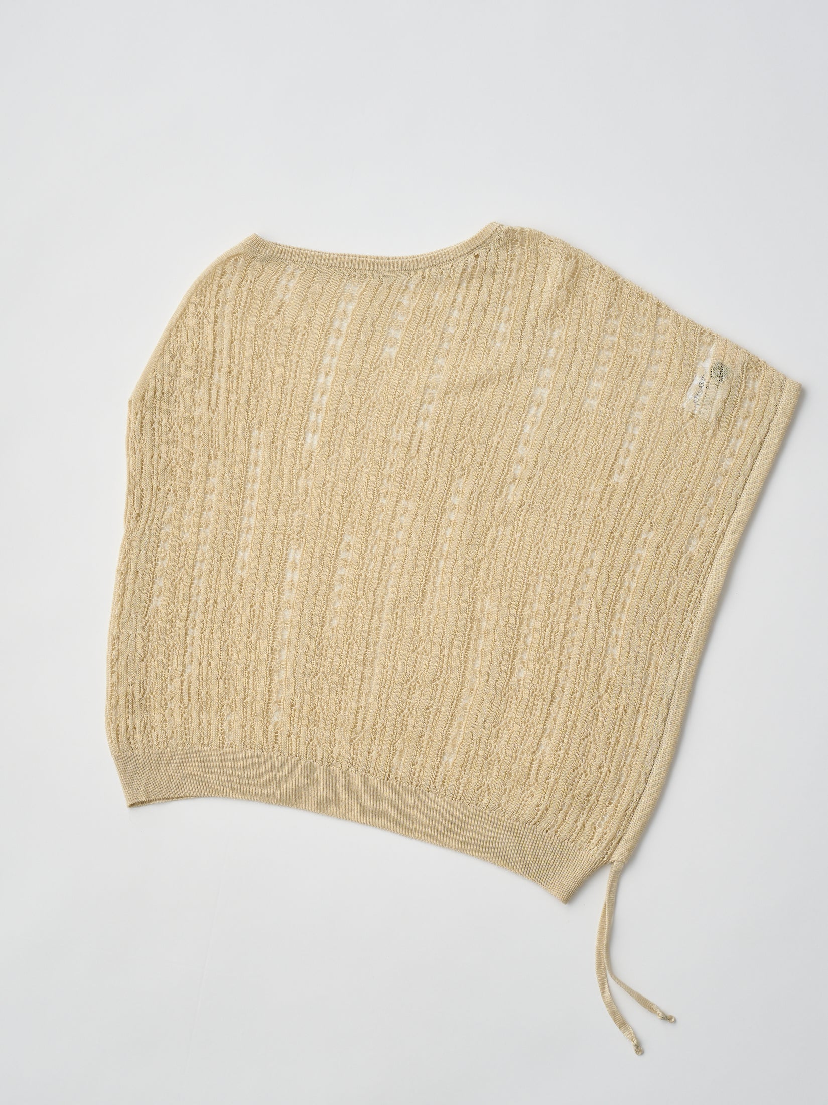 DRY TOUCH LYOCELL OPEN WORK CABLE-KNIT TOP