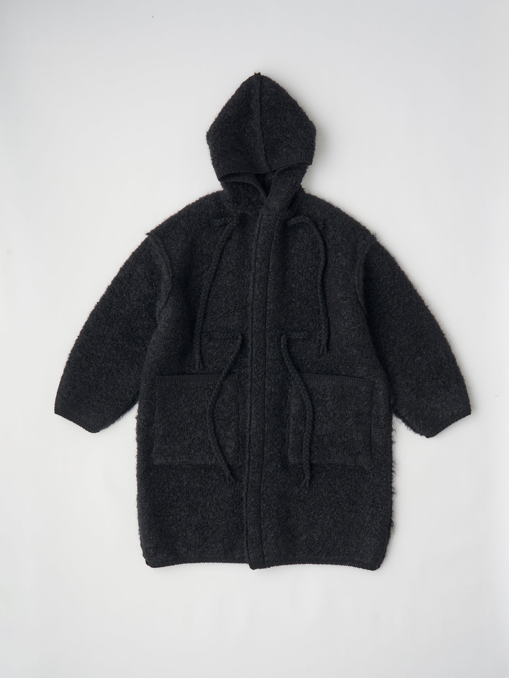 MOHAIR & SHETLAND WOOL JUMBO LOOP KNIT COAT