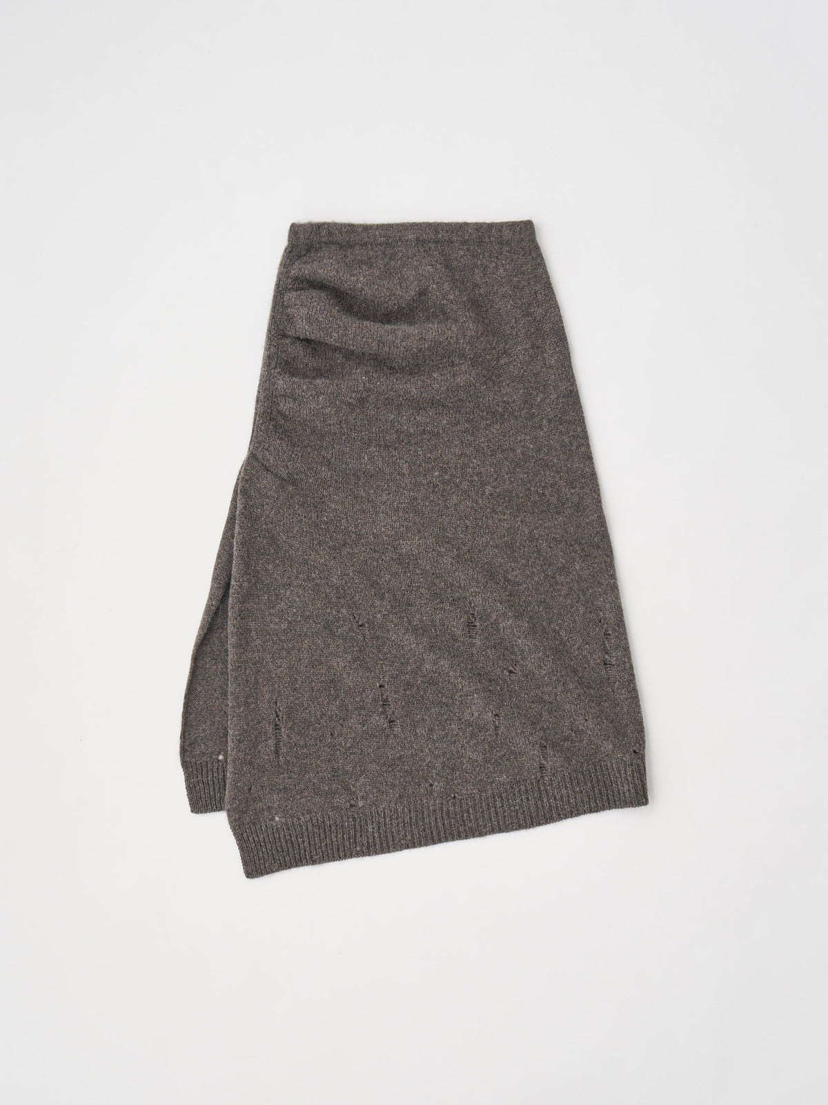 ROYAL BABY ALPACA DAMAGE PATTERN-KNIT SKIRT