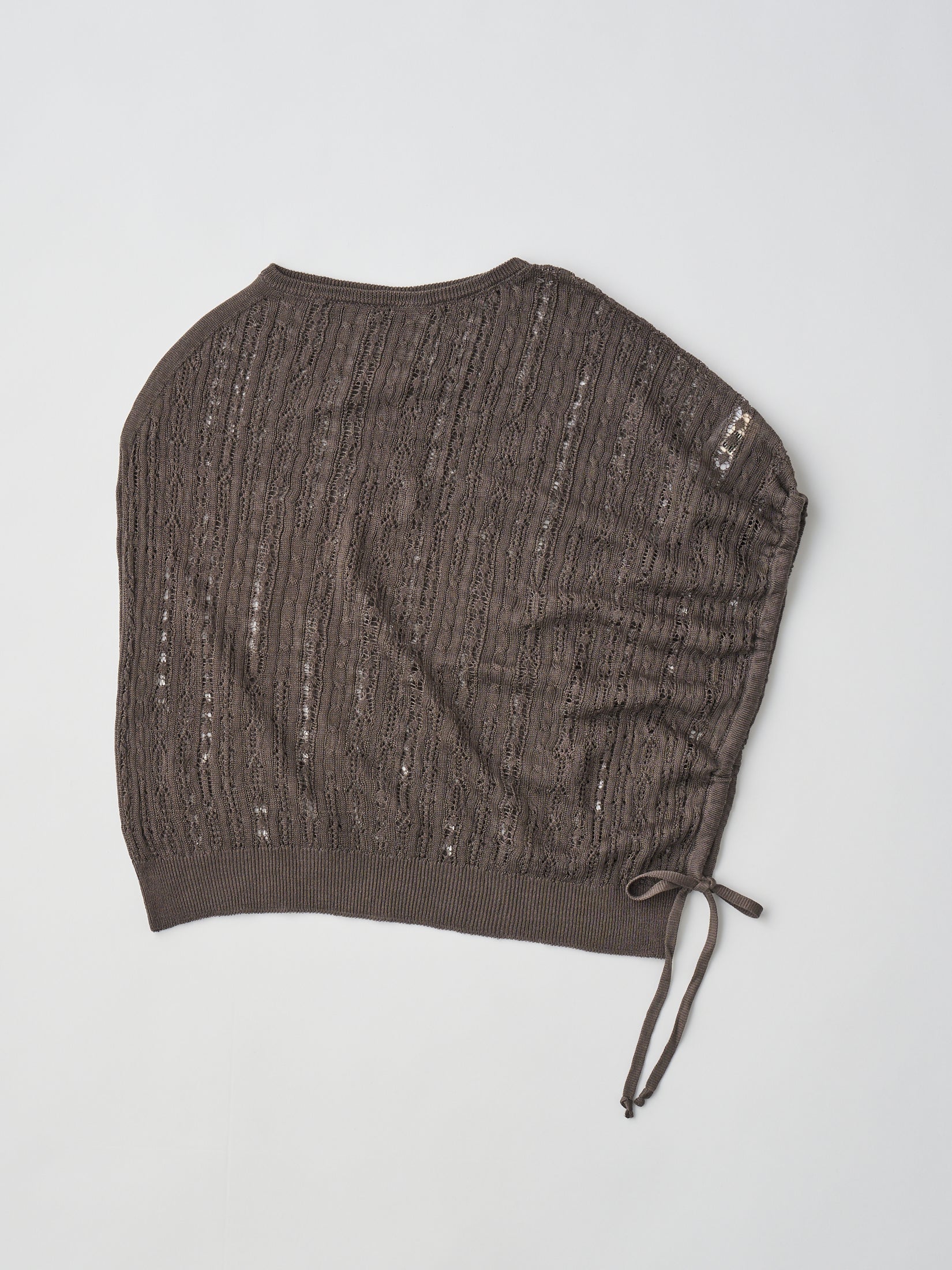 DRY TOUCH LYOCELL OPEN WORK CABLE-KNIT TOP