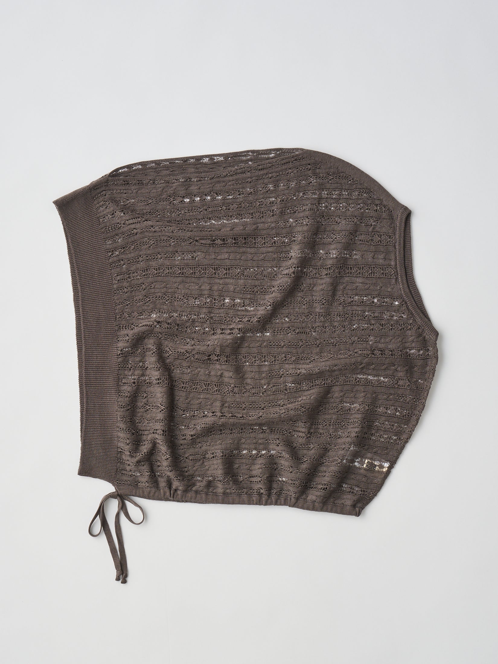 DRY TOUCH LYOCELL OPEN WORK CABLE-KNIT TOP