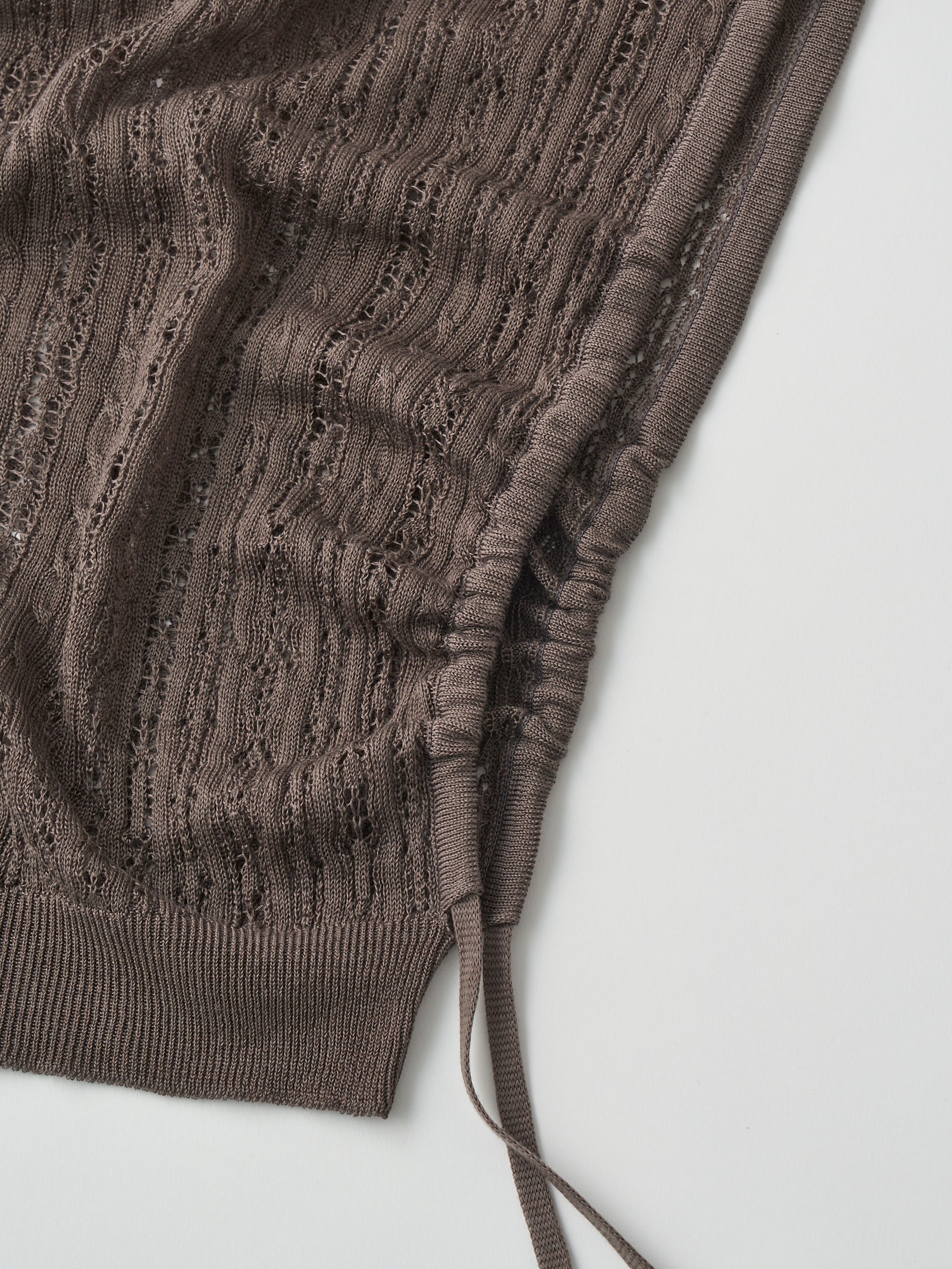 DRY TOUCH LYOCELL OPEN WORK CABLE-KNIT TOP