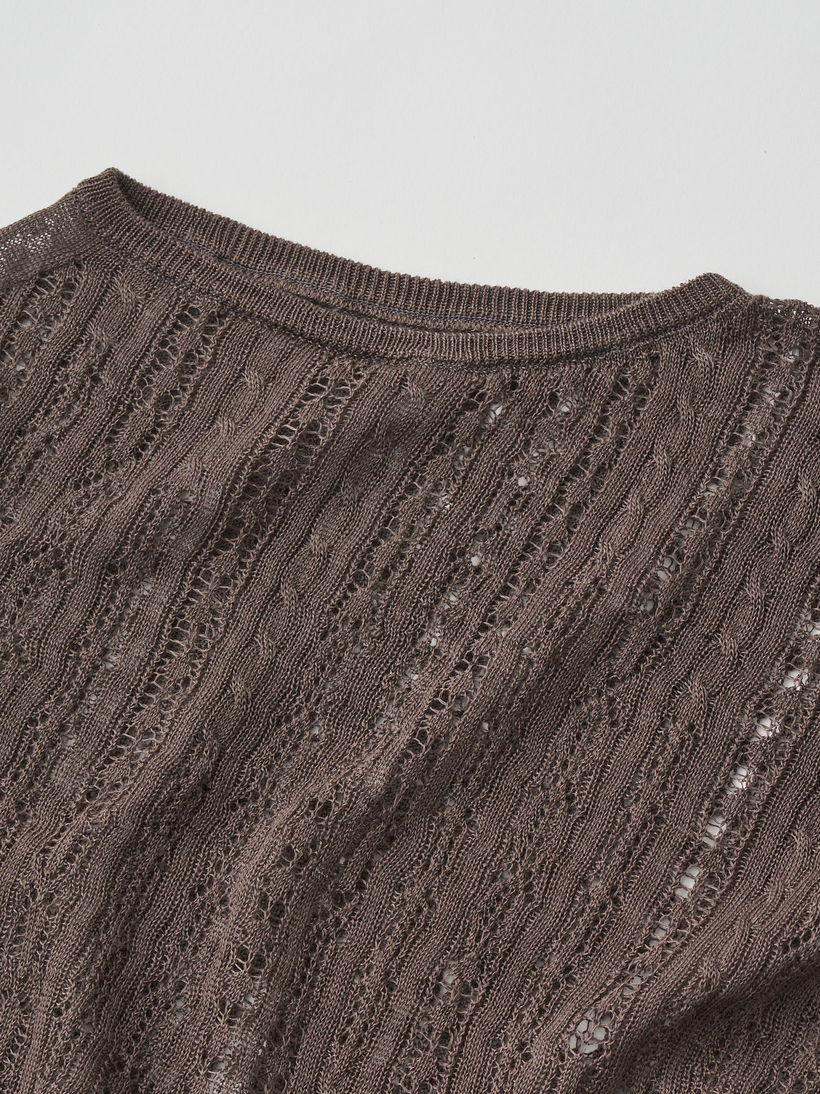 DRY TOUCH LYOCELL OPEN WORK CABLE-KNIT TOP