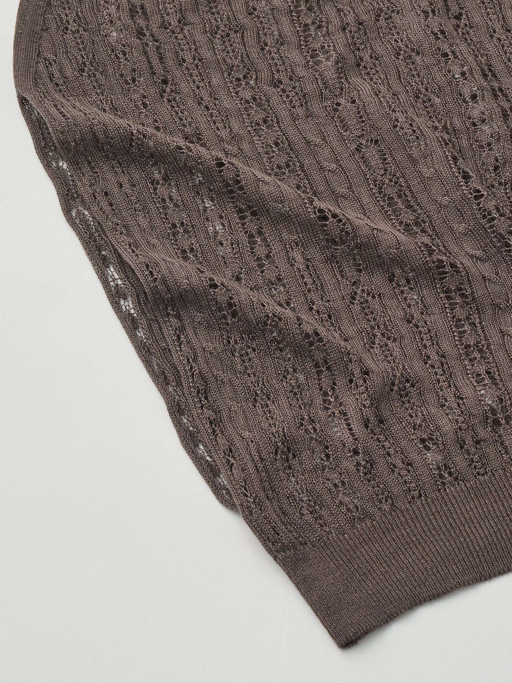 DRY TOUCH LYOCELL OPEN WORK CABLE-KNIT TOP