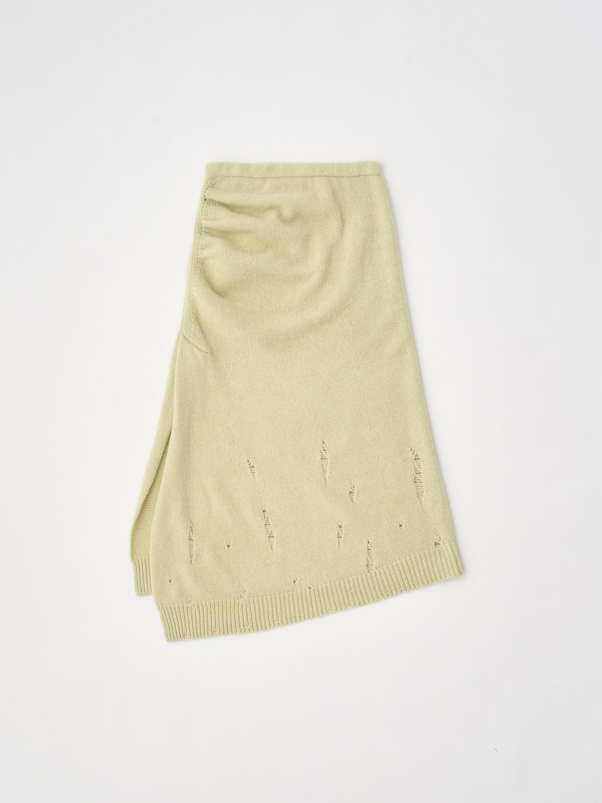 ROYAL BABY ALPACA DAMAGE PATTERN-KNIT SKIRT