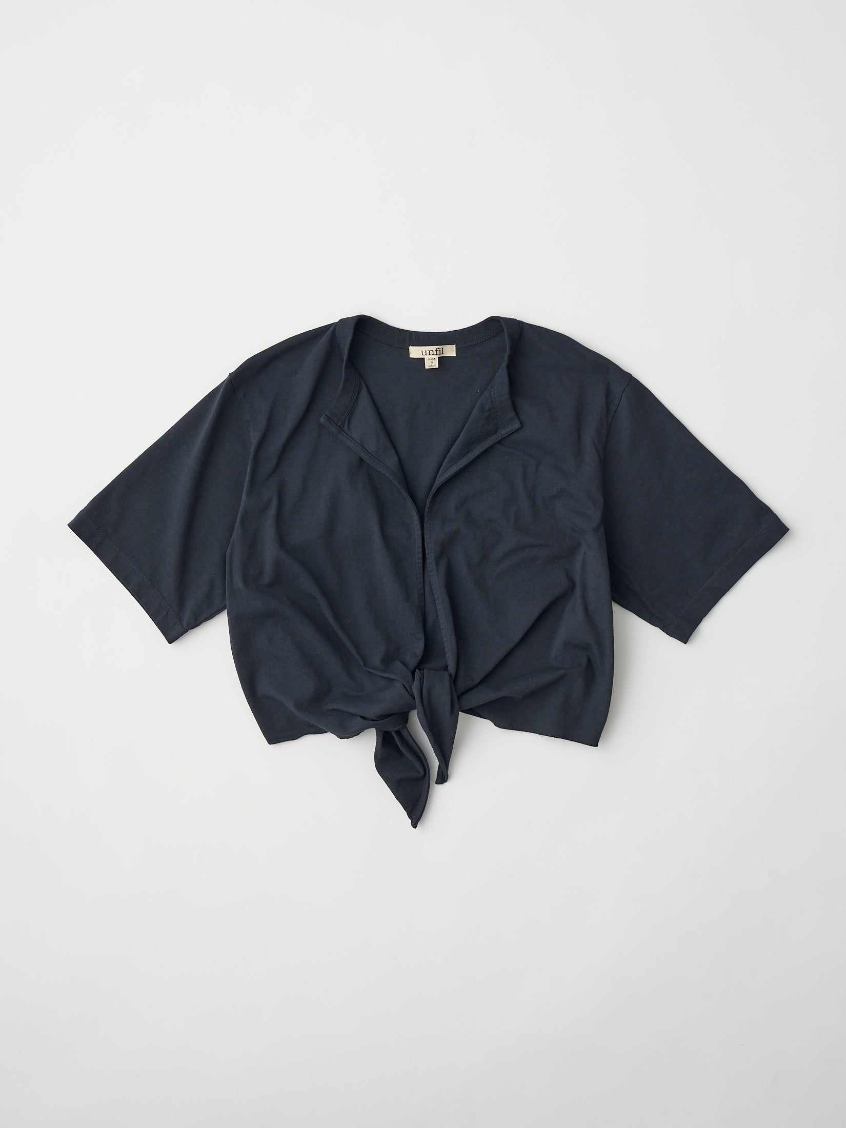 dry touch cotton jersey front-tie T-cardigan