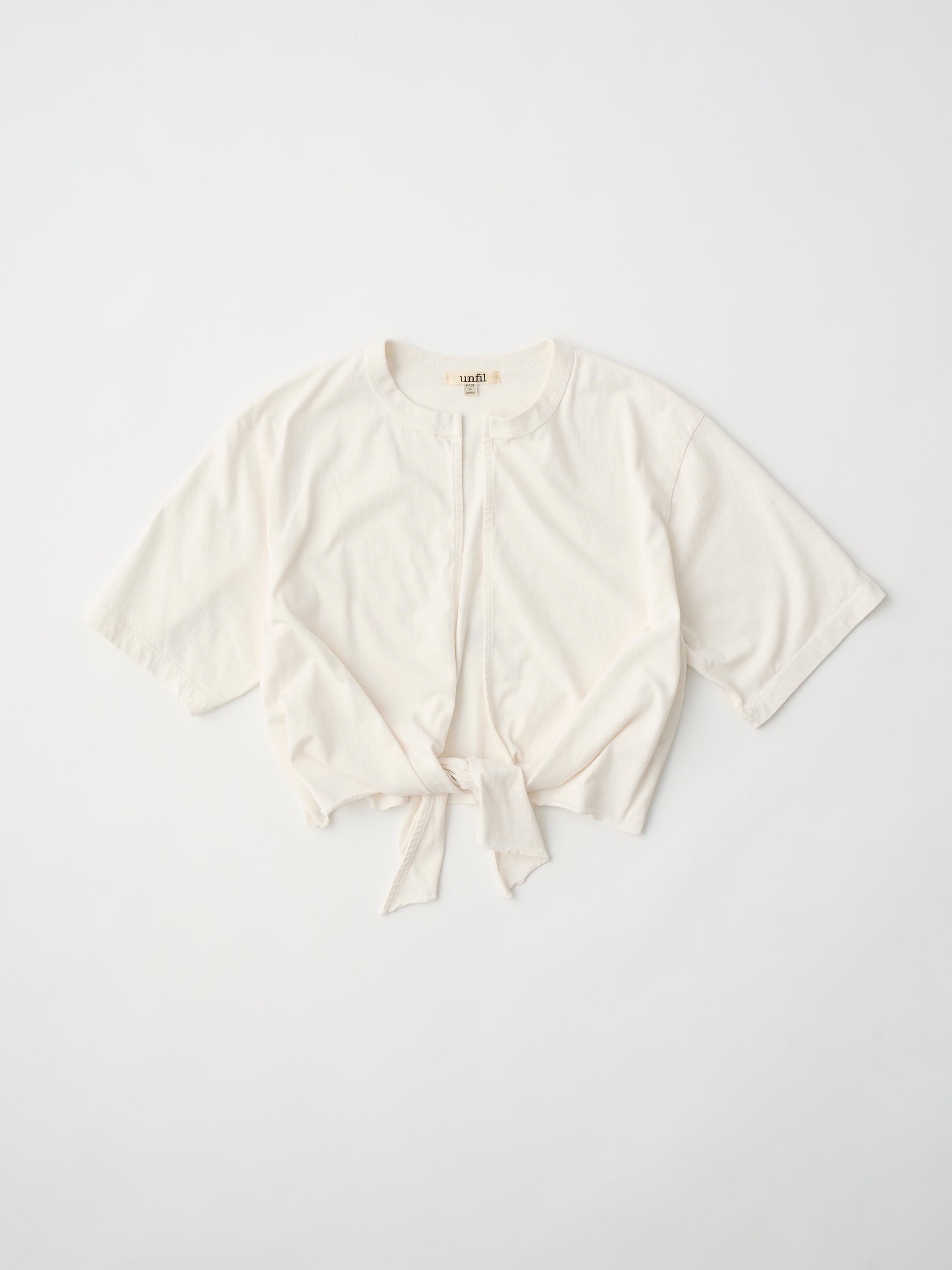 dry touch cotton jersey front-tie T-cardigan