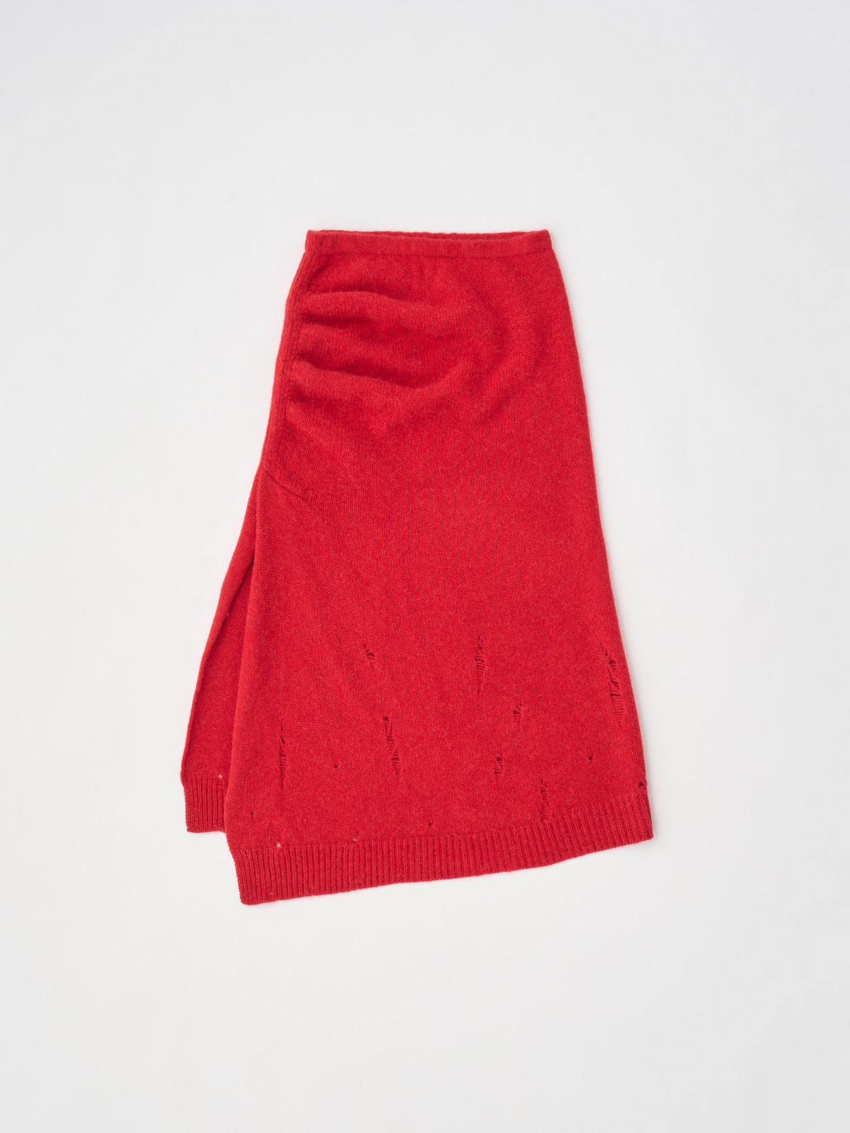 ROYAL BABY ALPACA DAMAGE PATTERN-KNIT SKIRT