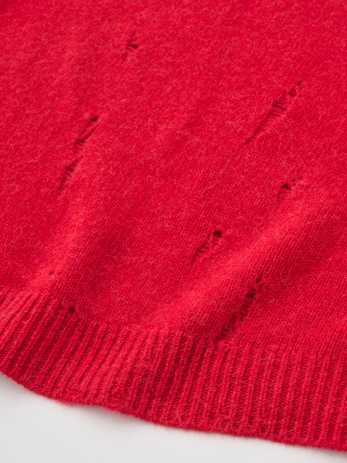 ROYAL BABY ALPACA DAMAGE PATTERN-KNIT SKIRT
