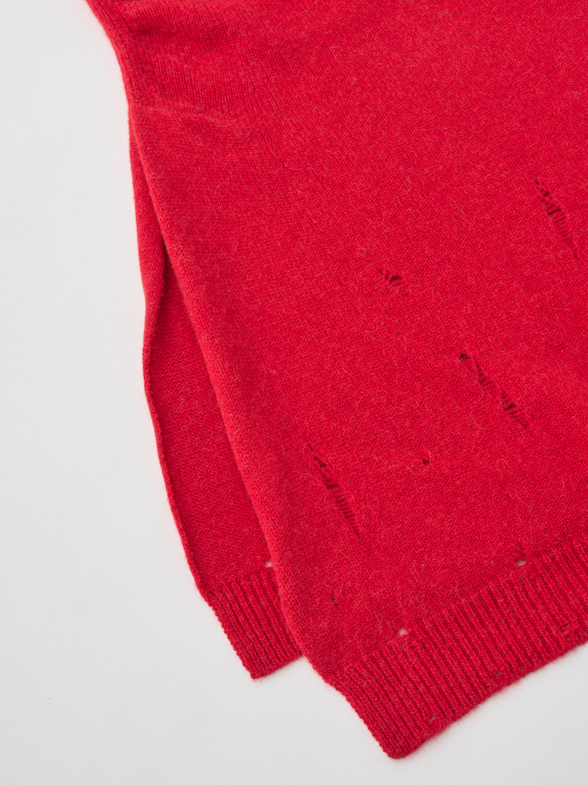 ROYAL BABY ALPACA DAMAGE PATTERN-KNIT SKIRT