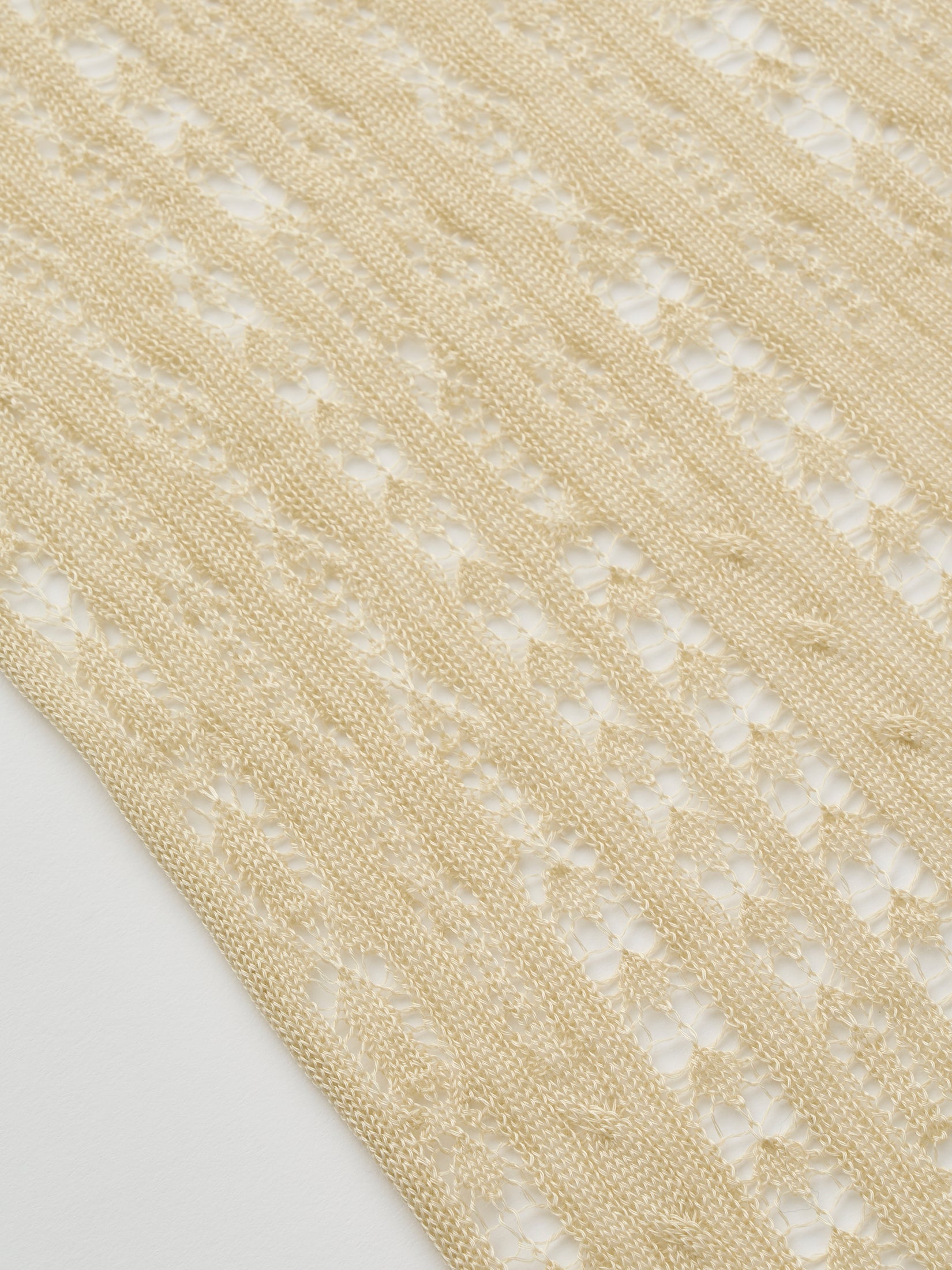 DRY TOUCH LYOCELL OPEN WORK CABLE-KNIT TRIANGLE SCARF
