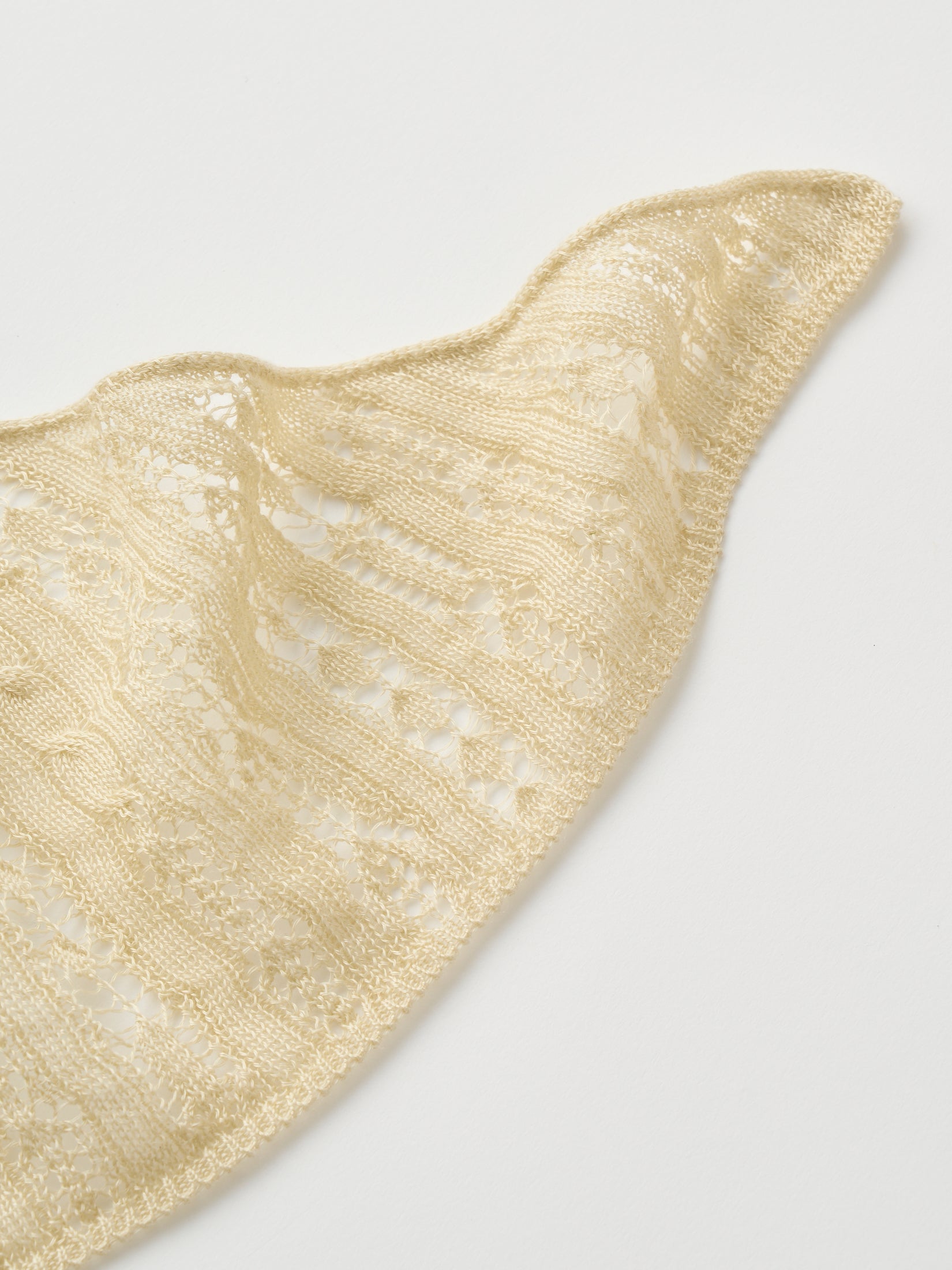 DRY TOUCH LYOCELL OPEN WORK CABLE-KNIT TRIANGLE SCARF