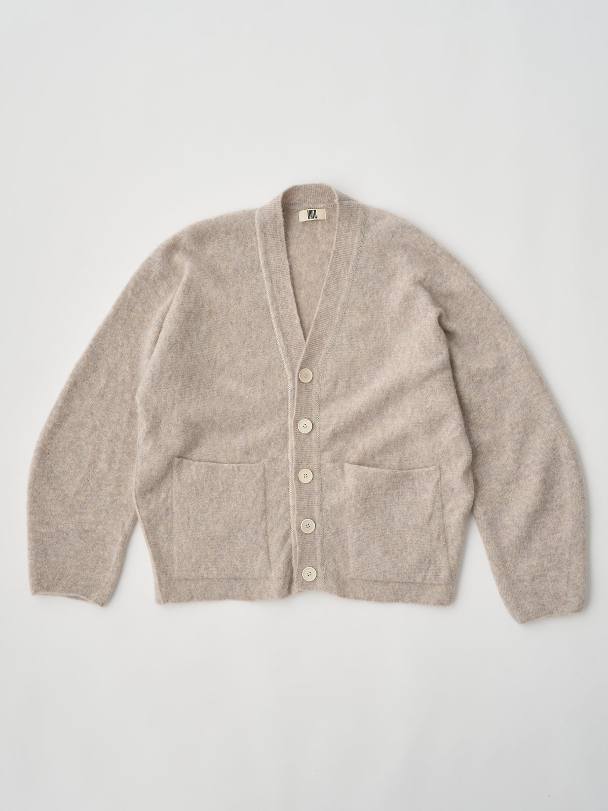 STRETCH SUPERKID MOHAIR V-NECK CARDIGAN