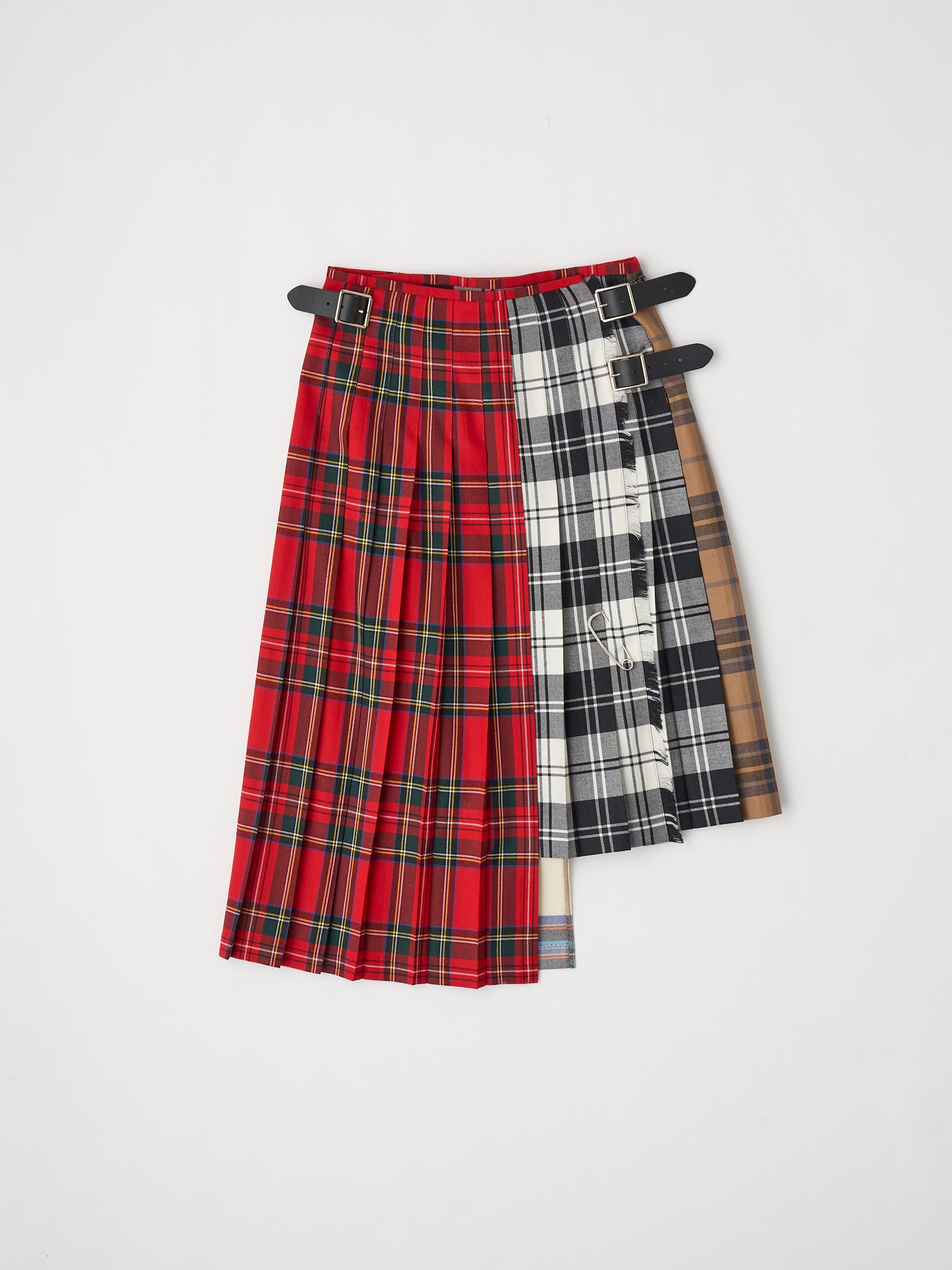 【 O'NEIL OF DUBLIN × UNFIL 】WORSTED WOOL ASYMMETRY KILT SKIRT