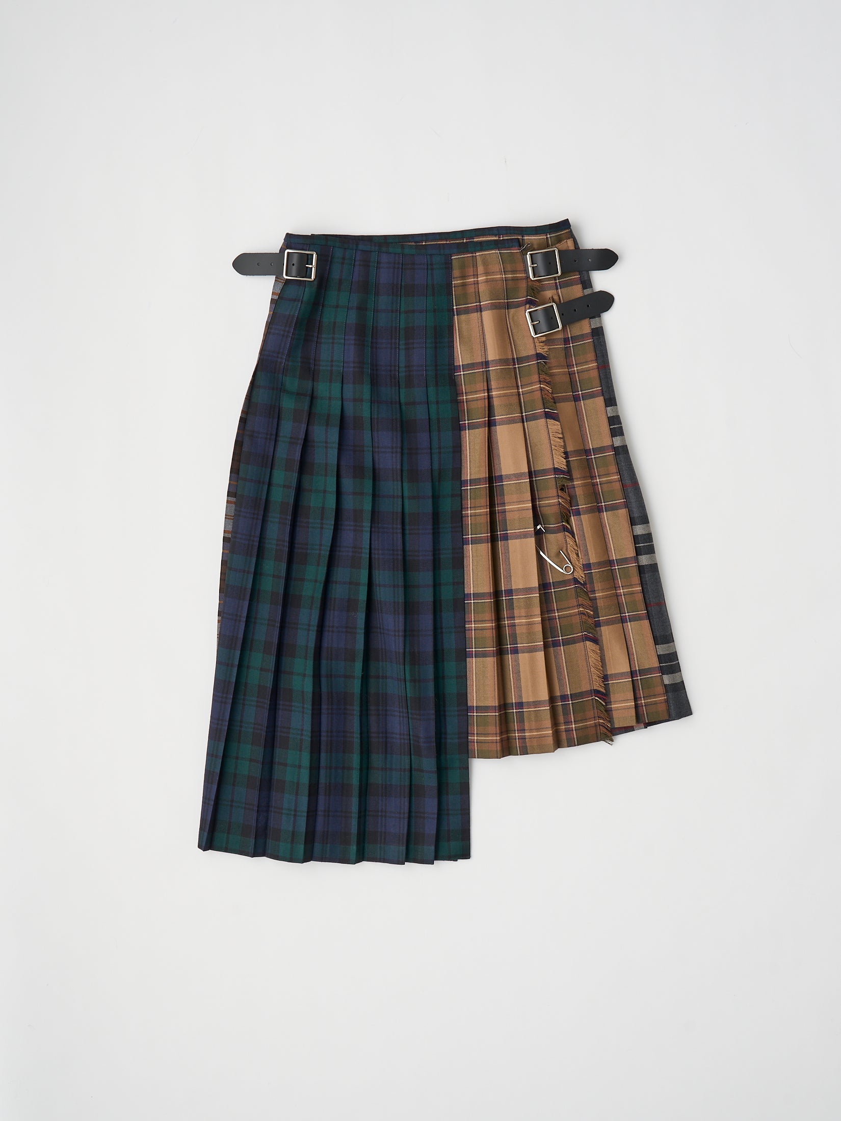 【 O'NEIL OF DUBLIN × UNFIL 】WORSTED WOOL ASYMMETRY KILT SKIRT