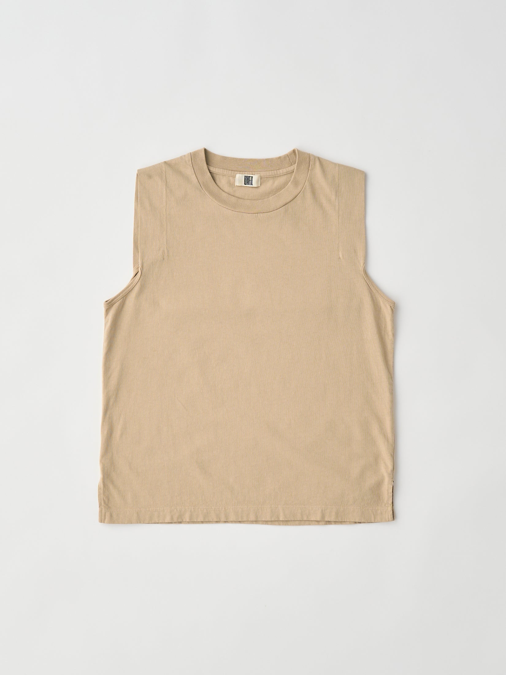 COTTON OPEN-END YARN GARMENT DYEING SLEEVELESS TOP