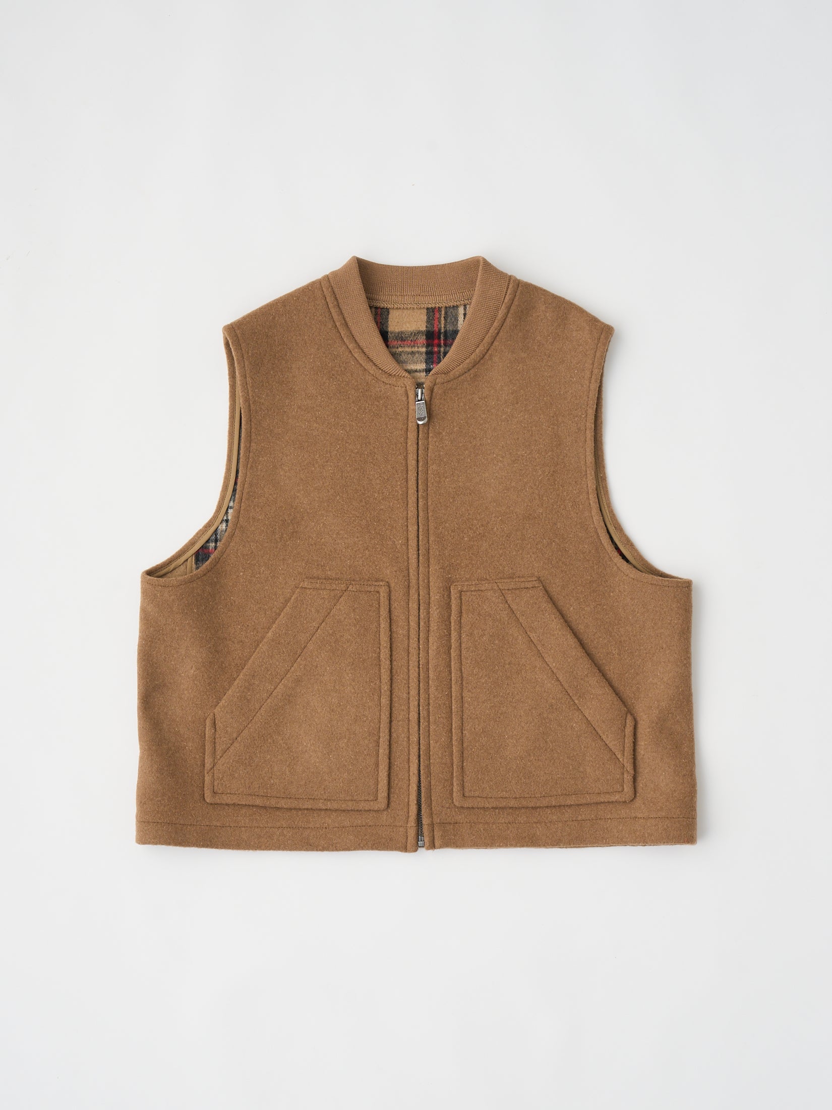 【 LONDON TRADITION × UNFIL 】WOOL BLEND DOUBLE FACE ZIP-UP VEST