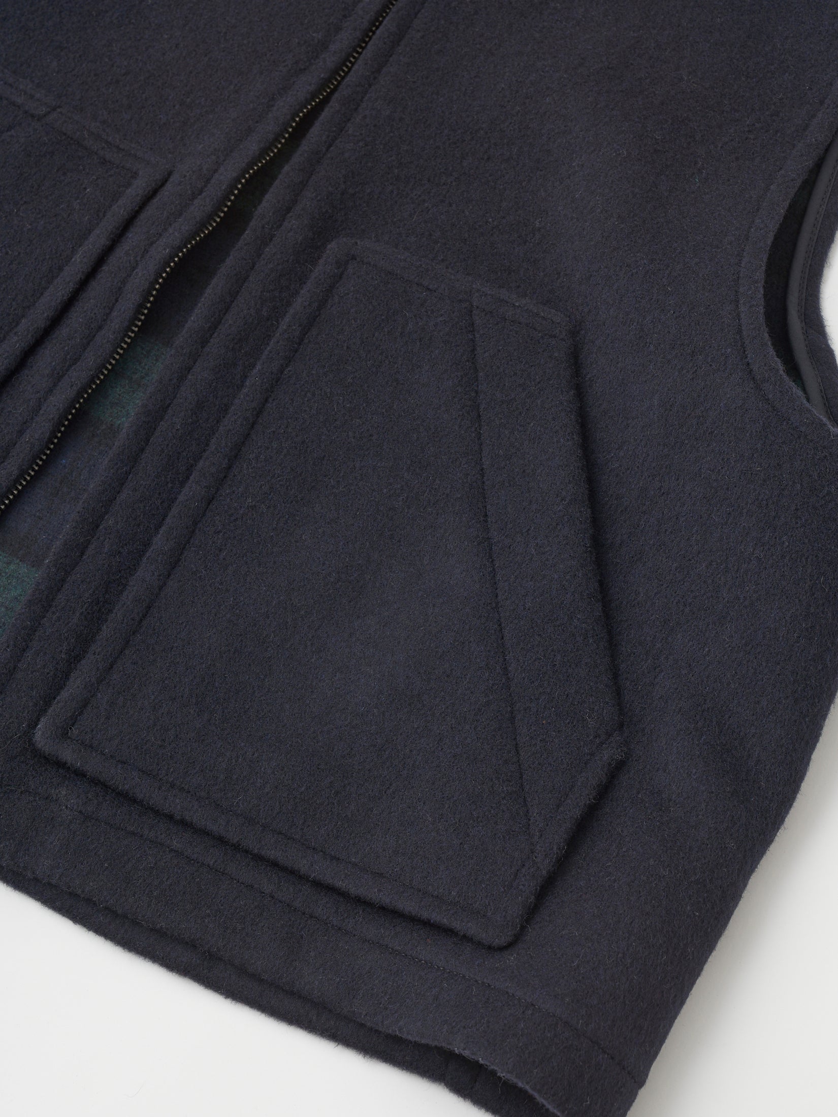 【 LONDON TRADITION × UNFIL 】WOOL BLEND DOUBLE FACE ZIP-UP VEST