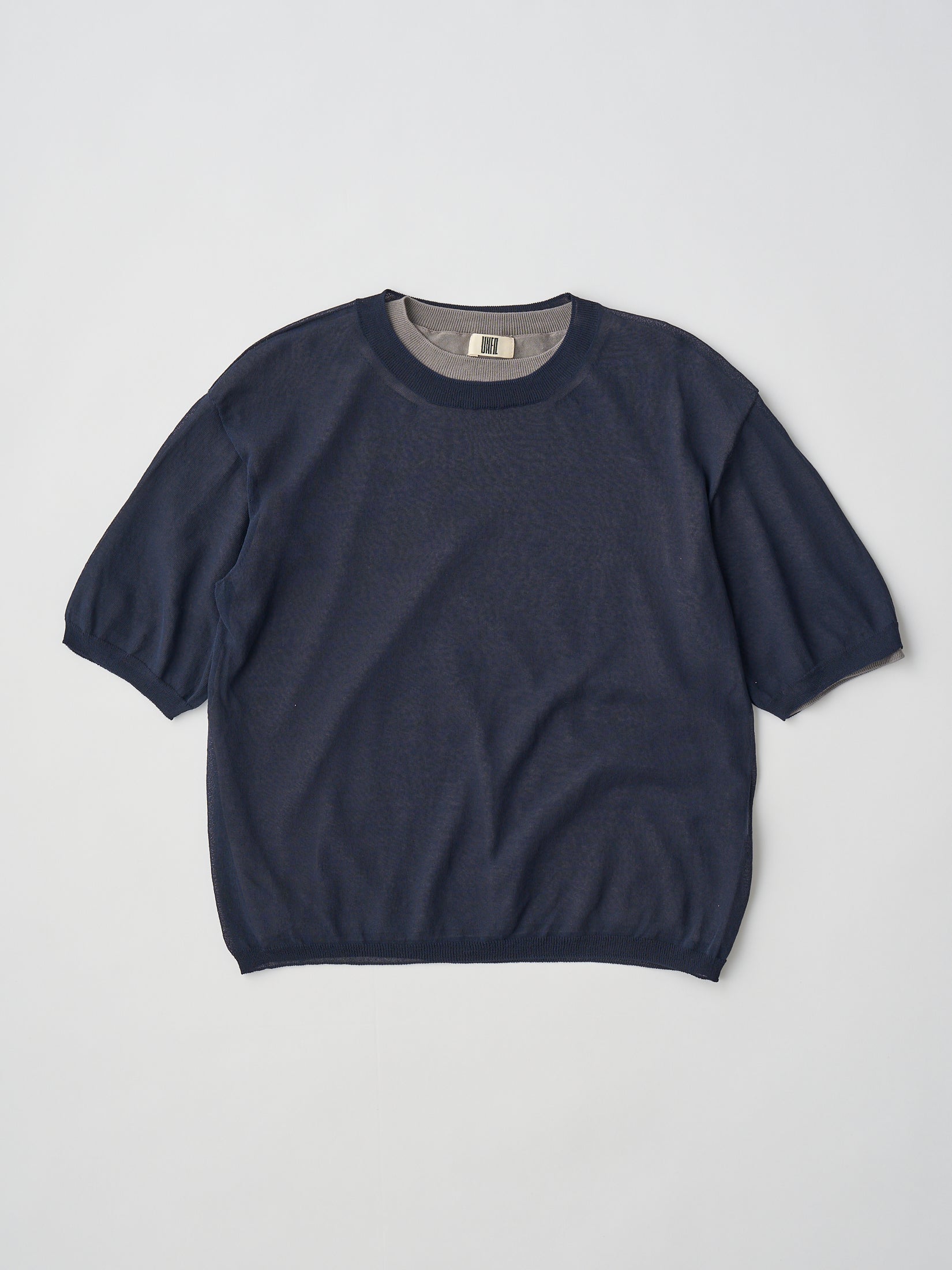 HIGH-TWISTED COTTON SHEER KNIT LAYERED P/O