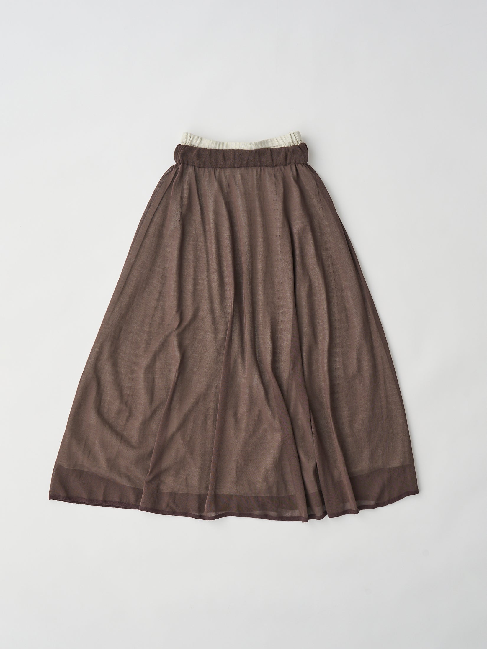 HIGH-TWISTED COTTON SHEER KNIT LAYERED SKIRT