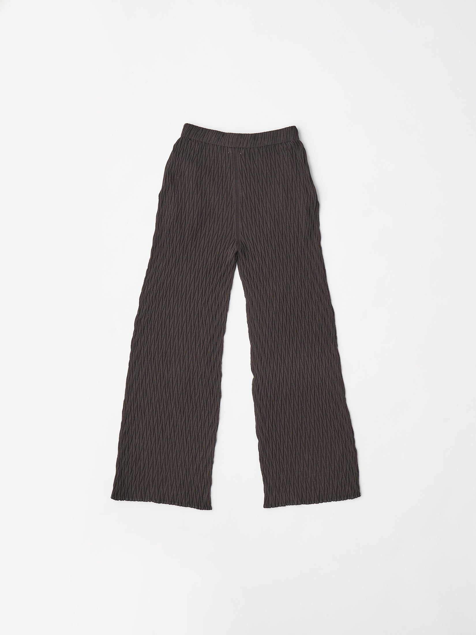 high twist cotton links-pattern ribbed-knit pants