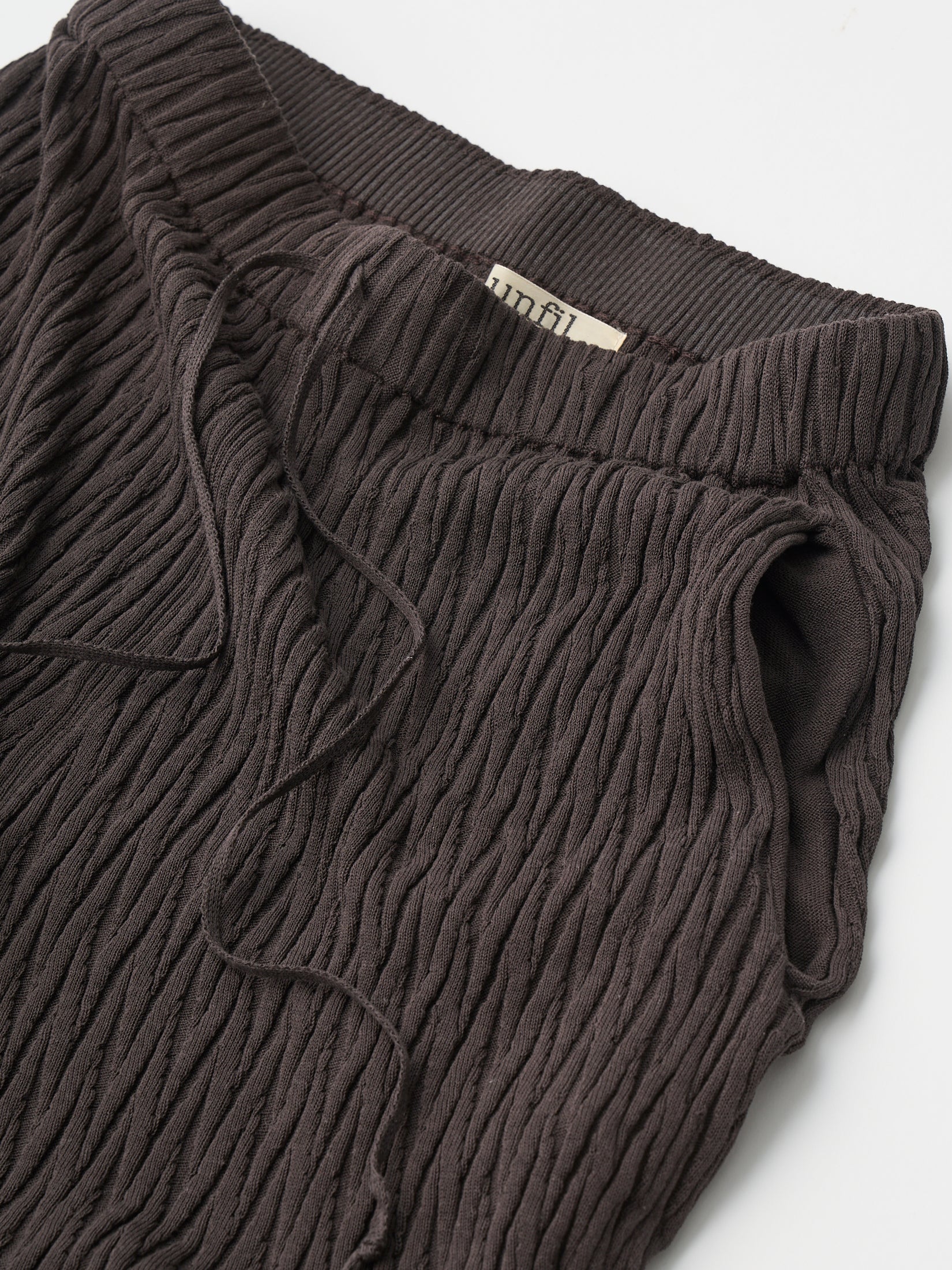 high twist cotton links-pattern ribbed-knit pants