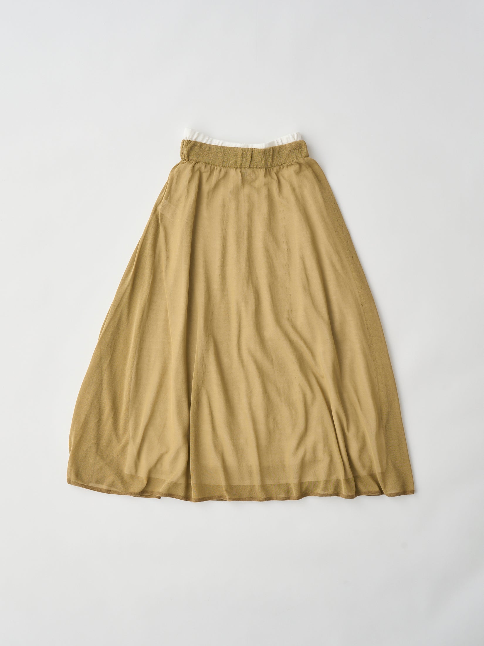HIGH-TWISTED COTTON SHEER KNIT LAYERED SKIRT